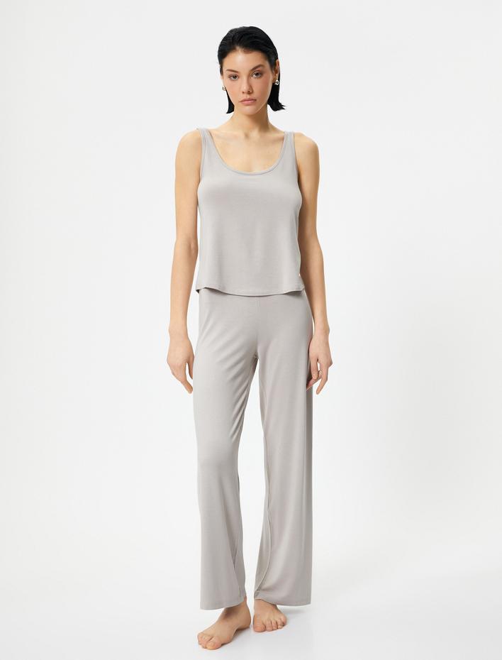  Pijama Altı Modal Beli Lastikli Normal Paça