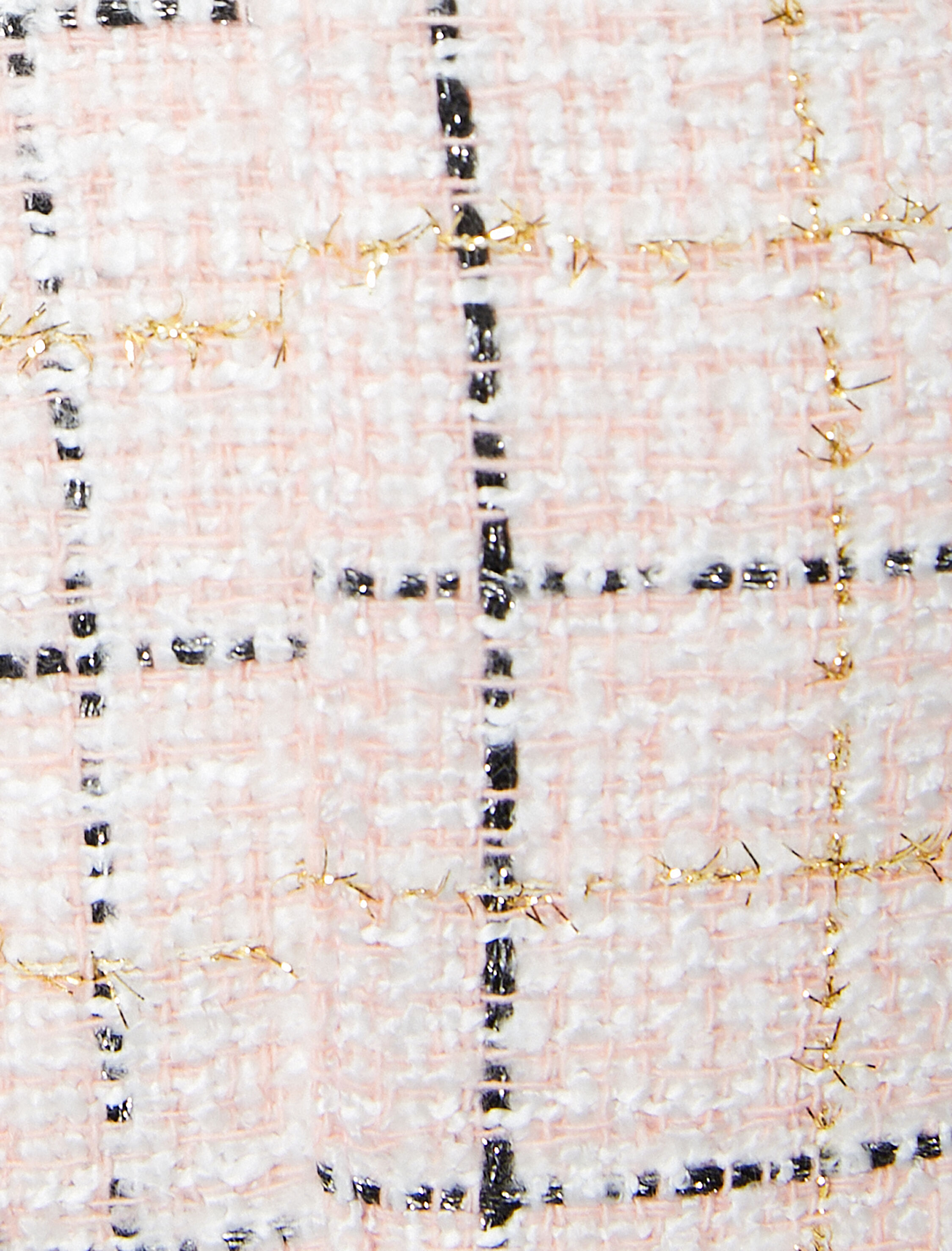   Crop Tüvit Ceket Bisiklet Yaka Gold Düğmeli Cepli