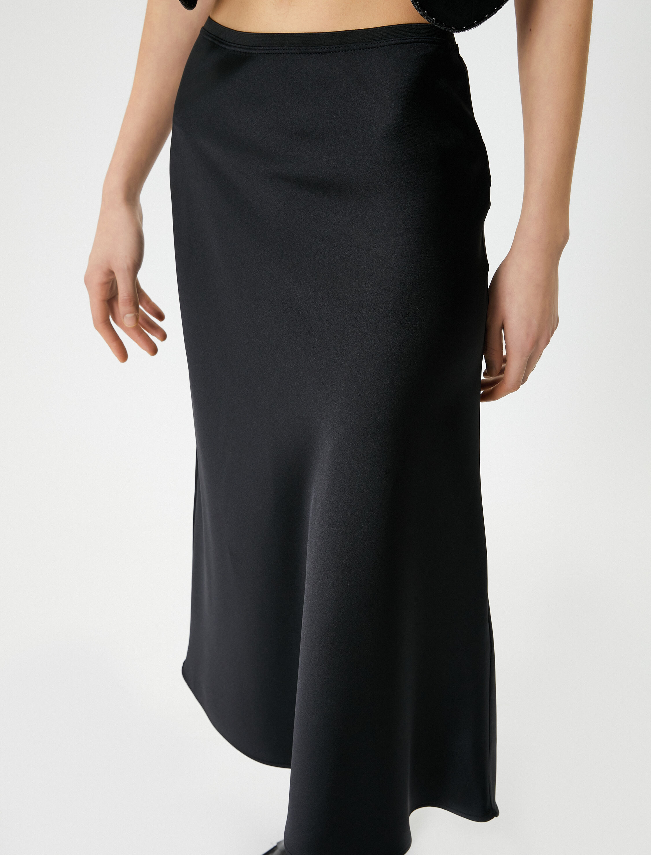   Midi Saten Etek Kloş Normal Bel