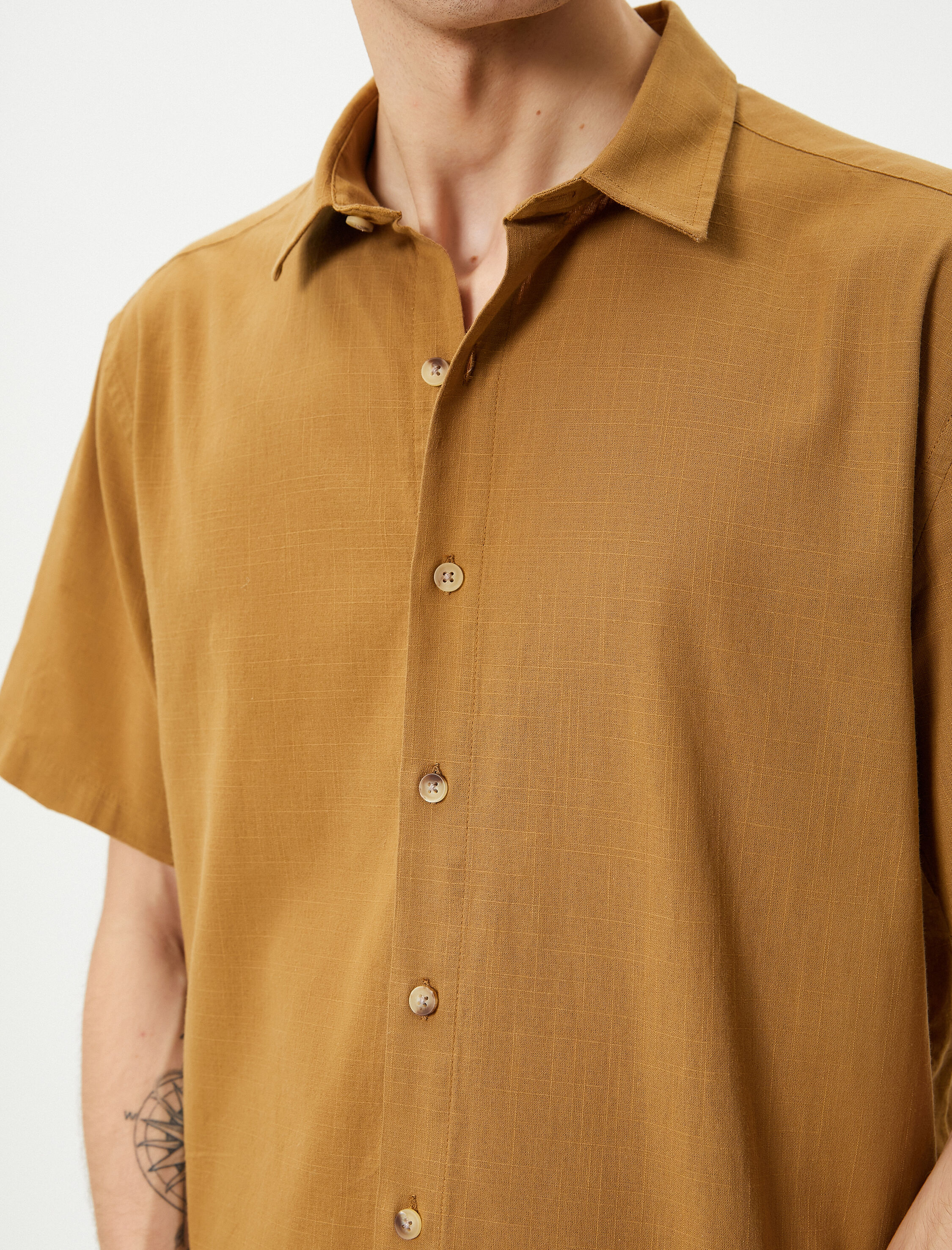   Yazlık Gömlek Kısa Kollu Klasik Yaka Düğmeli Regular Fit