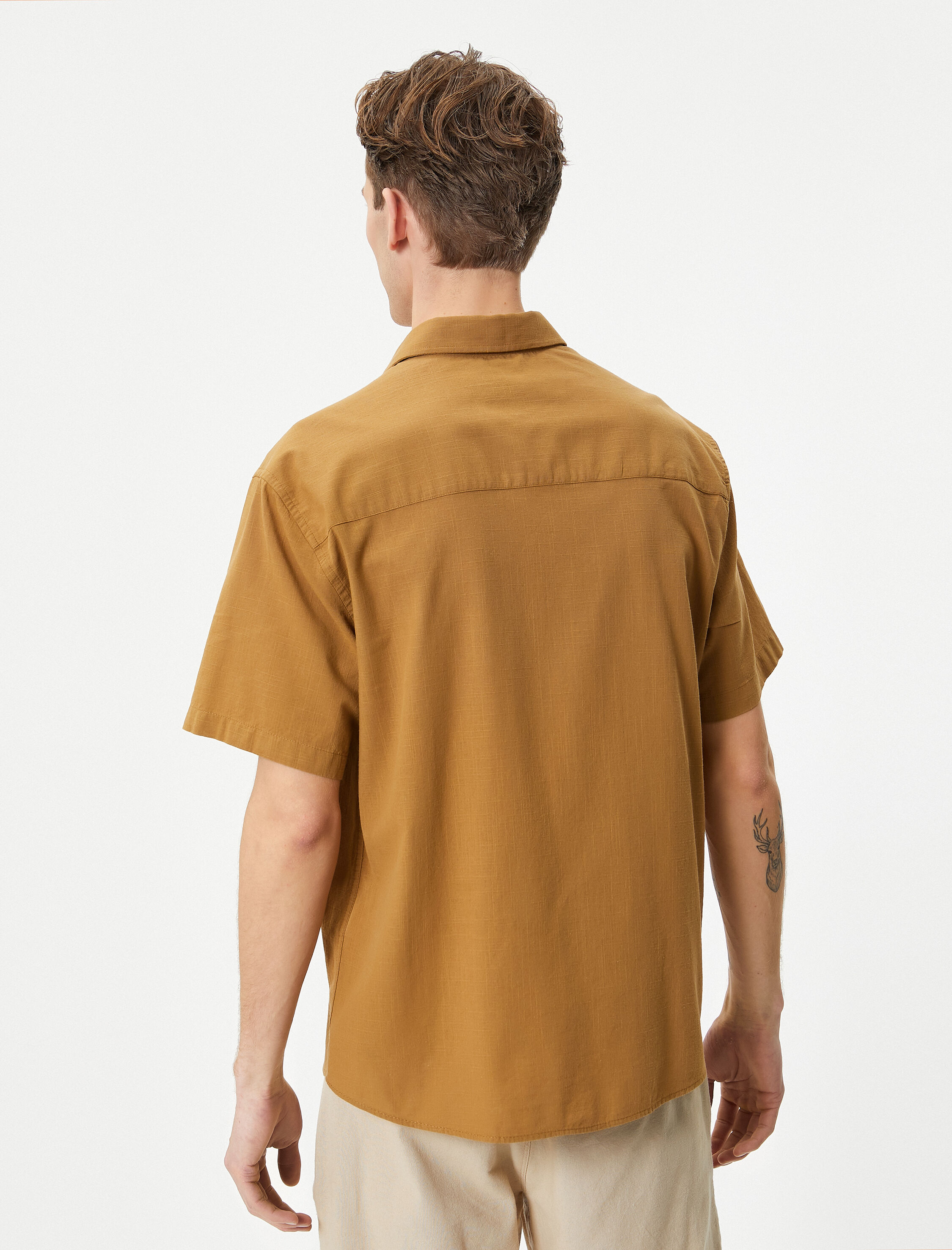   Yazlık Gömlek Kısa Kollu Klasik Yaka Düğmeli Regular Fit