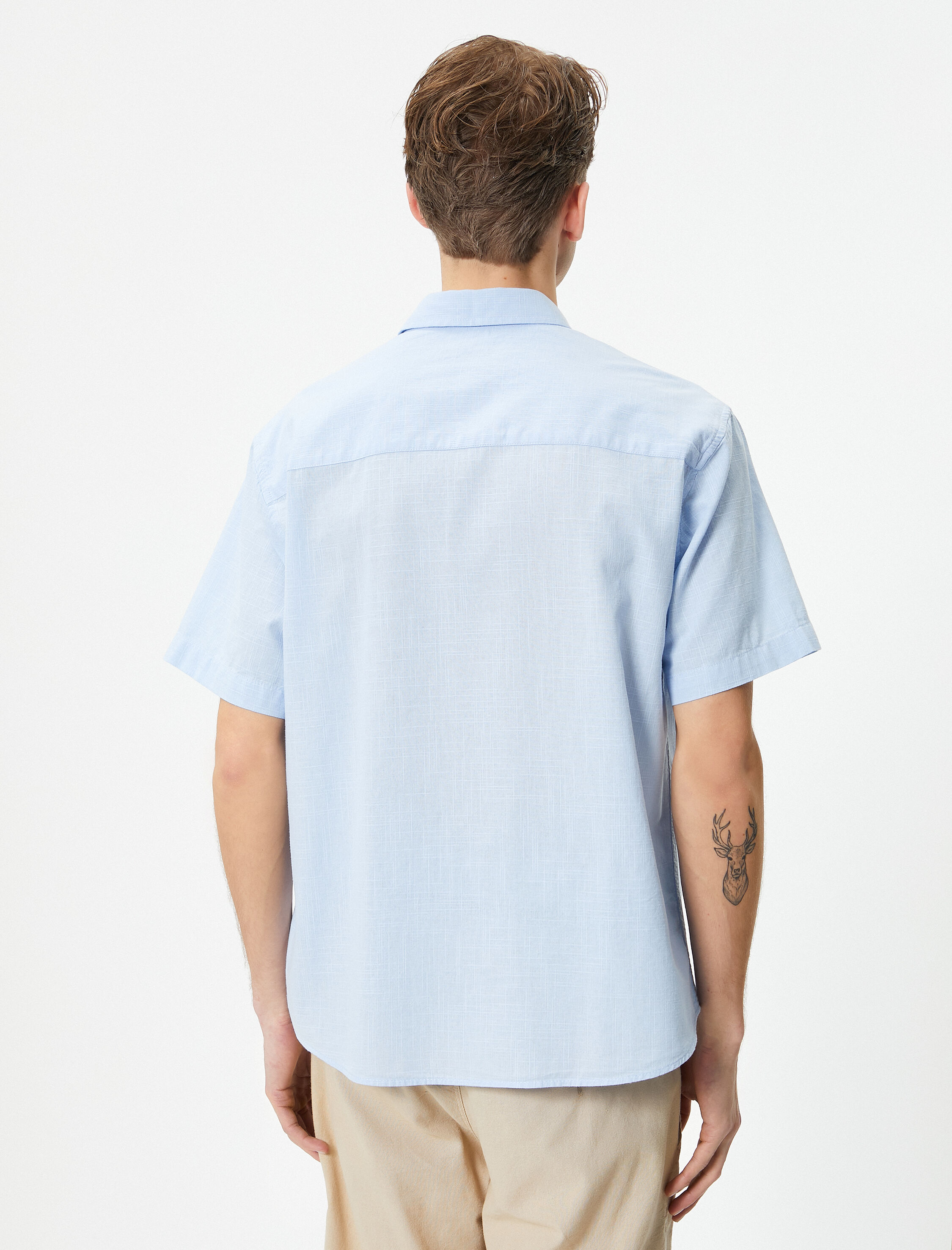   Yazlık Gömlek Kısa Kollu Klasik Yaka Düğmeli Regular Fit