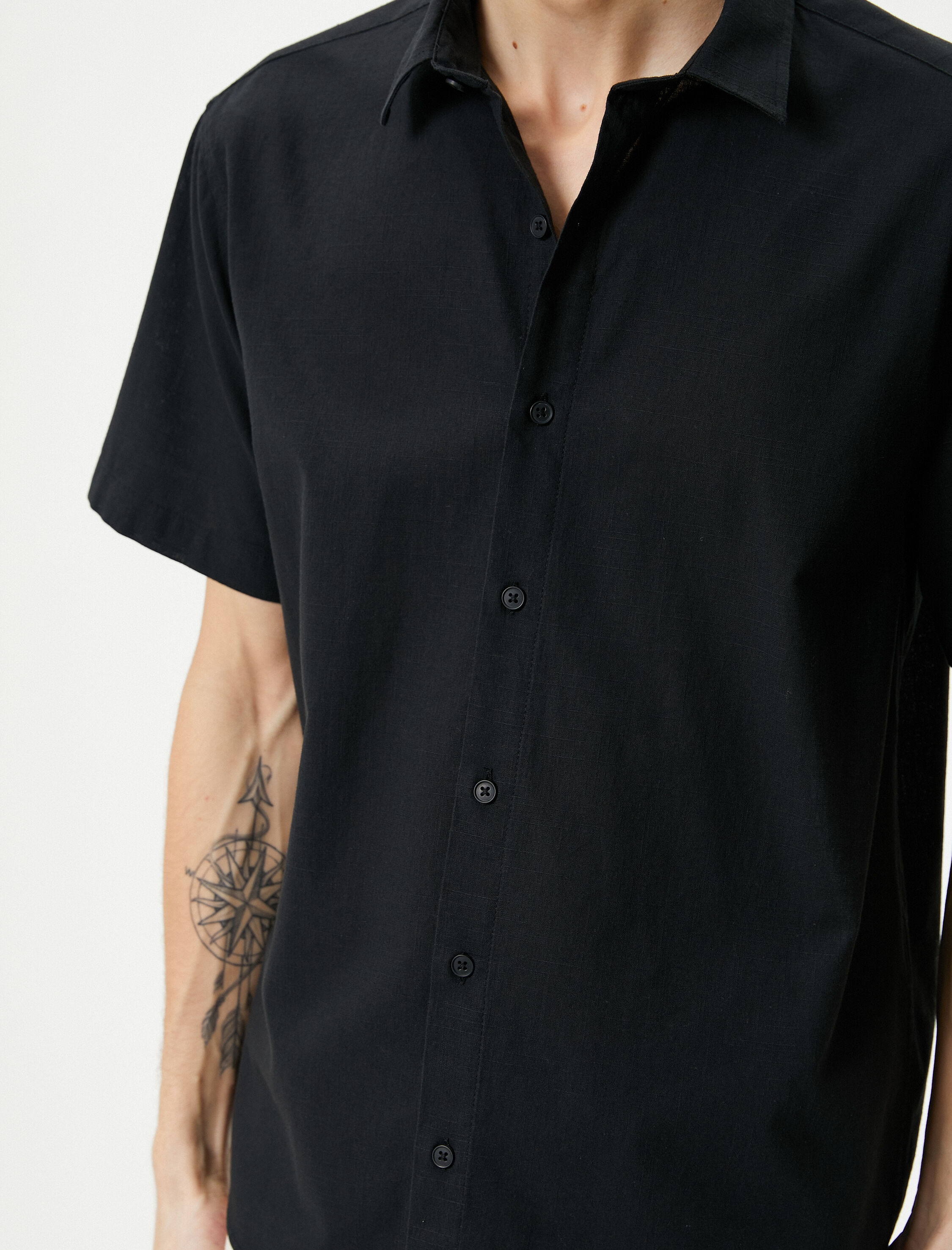   Yazlık Gömlek Kısa Kollu Klasik Yaka Düğmeli Regular Fit