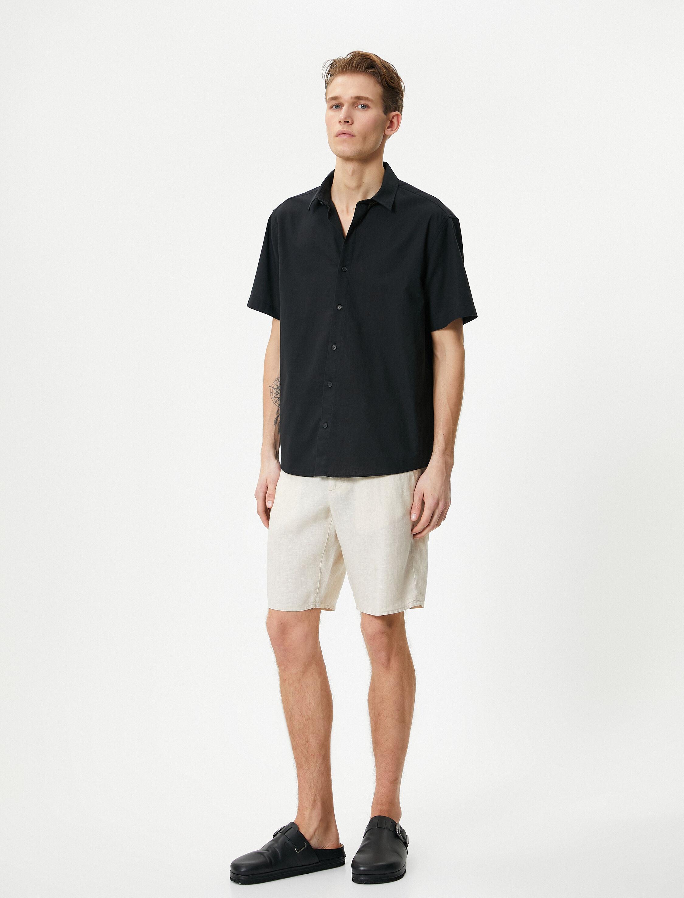   Yazlık Gömlek Kısa Kollu Klasik Yaka Düğmeli Regular Fit