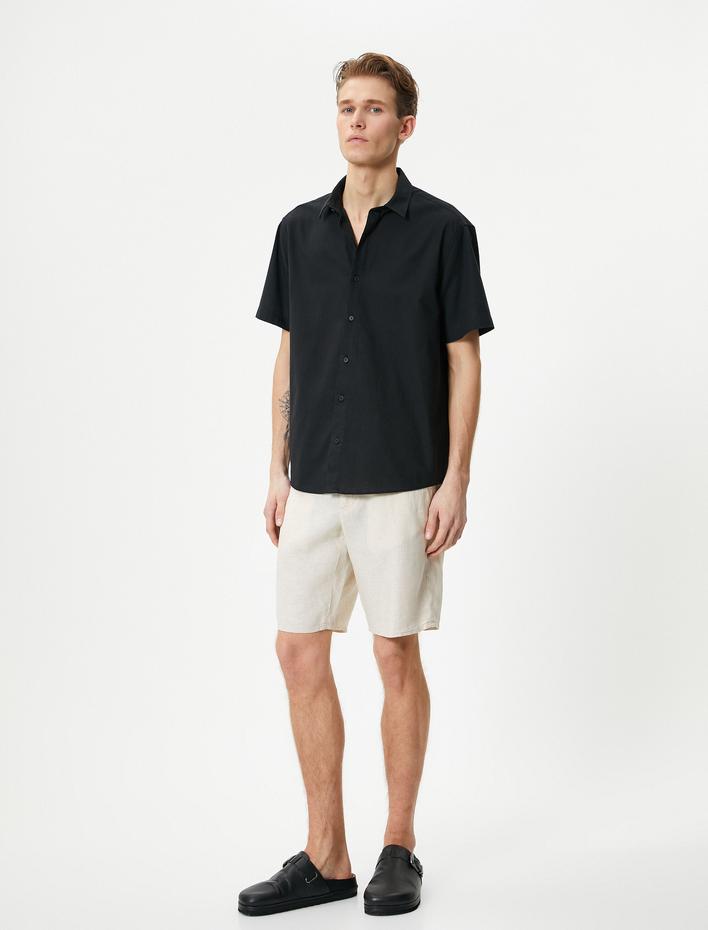  Yazlık Gömlek Kısa Kollu Klasik Yaka Düğmeli Regular Fit