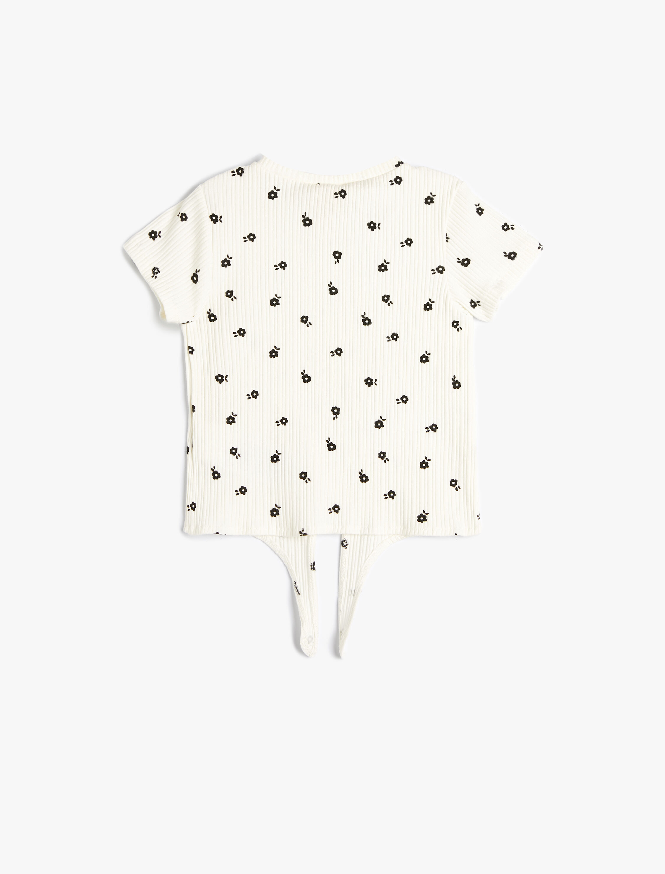  Kız Bebek Tişört Kısa Kollu Yuvarlak Yaka Ribanalı Pamuklu