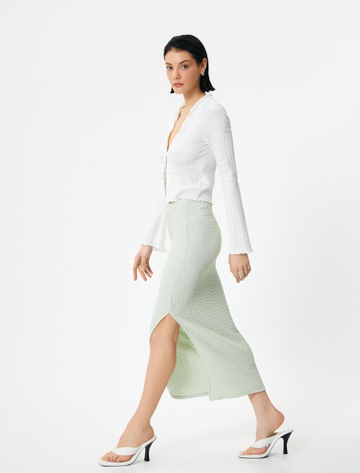  Midi Etek Yırtmaçlı Bürümcük Normal Bel