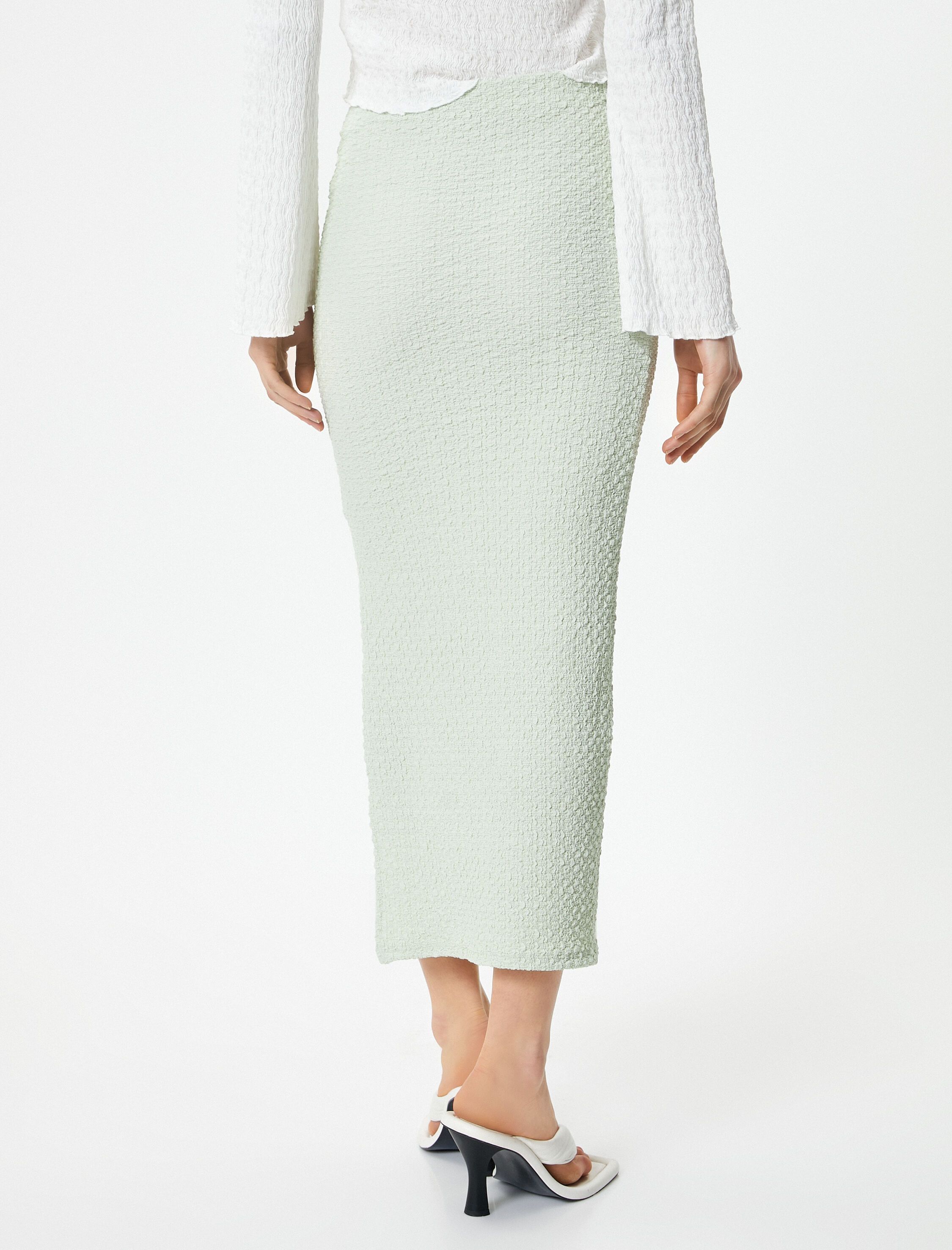   Midi Etek Yırtmaçlı Bürümcük Normal Bel