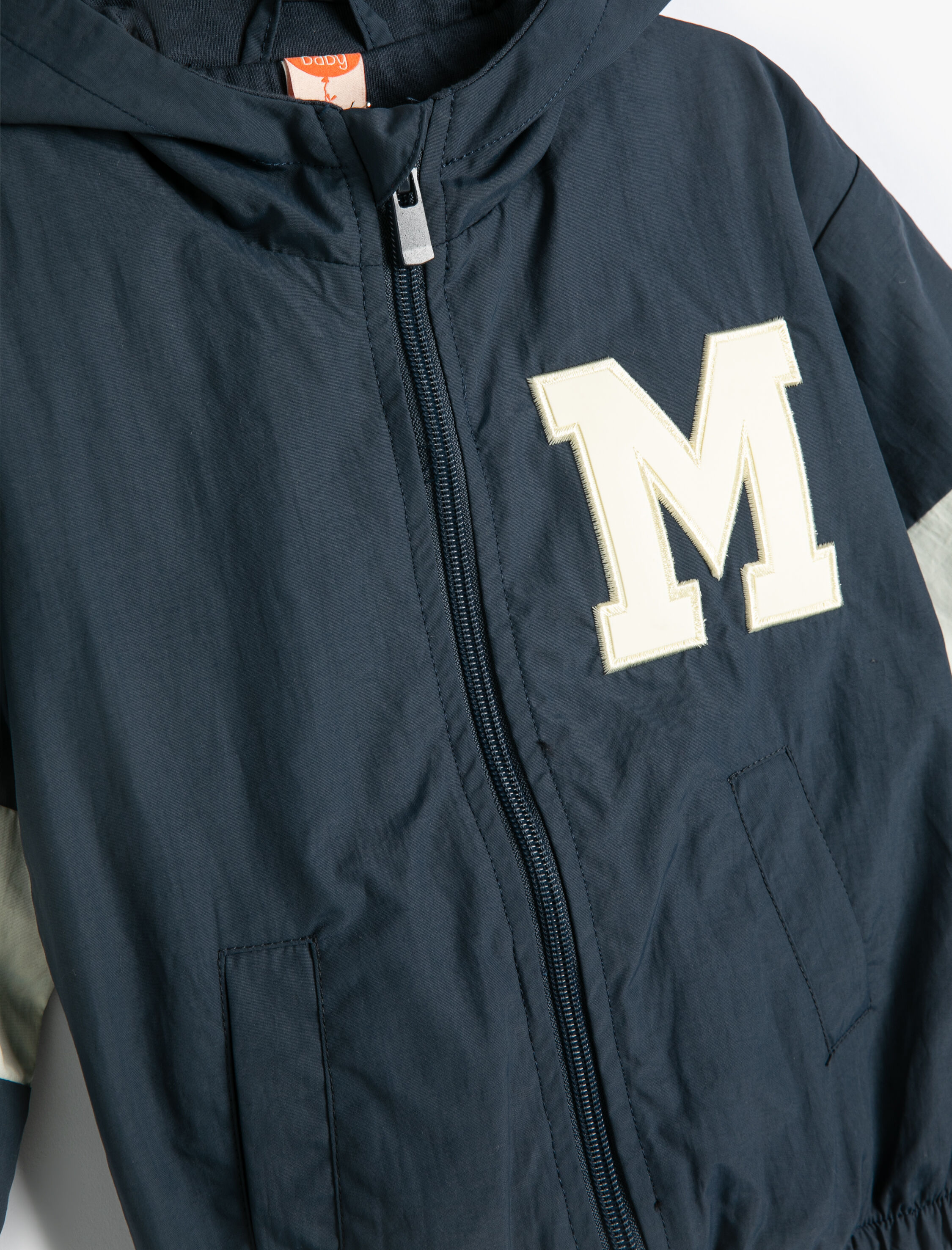  Erkek Bebek Kapşonlu Ceket Fermuarlı Renk Bloklu