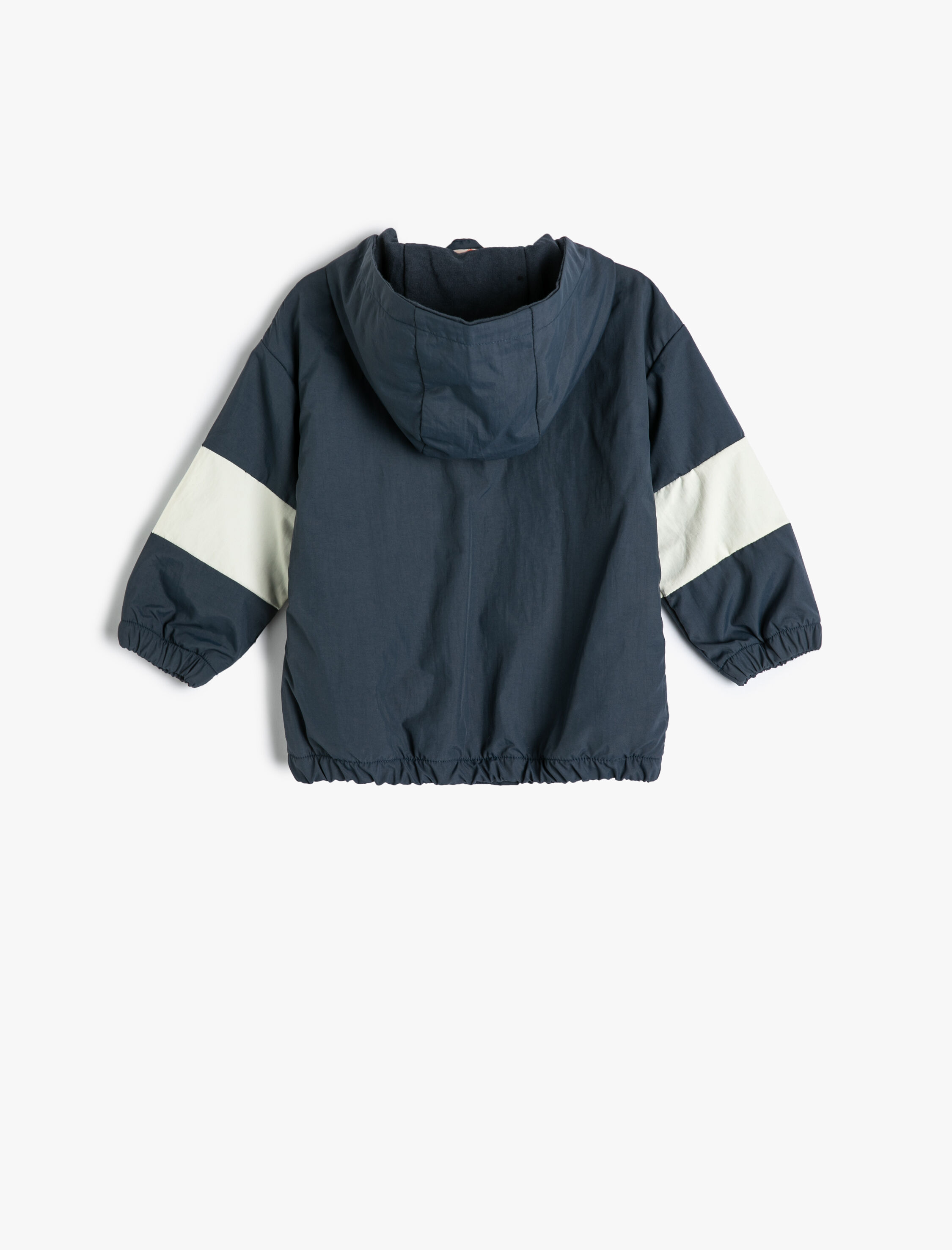  Erkek Bebek Kapşonlu Ceket Fermuarlı Renk Bloklu