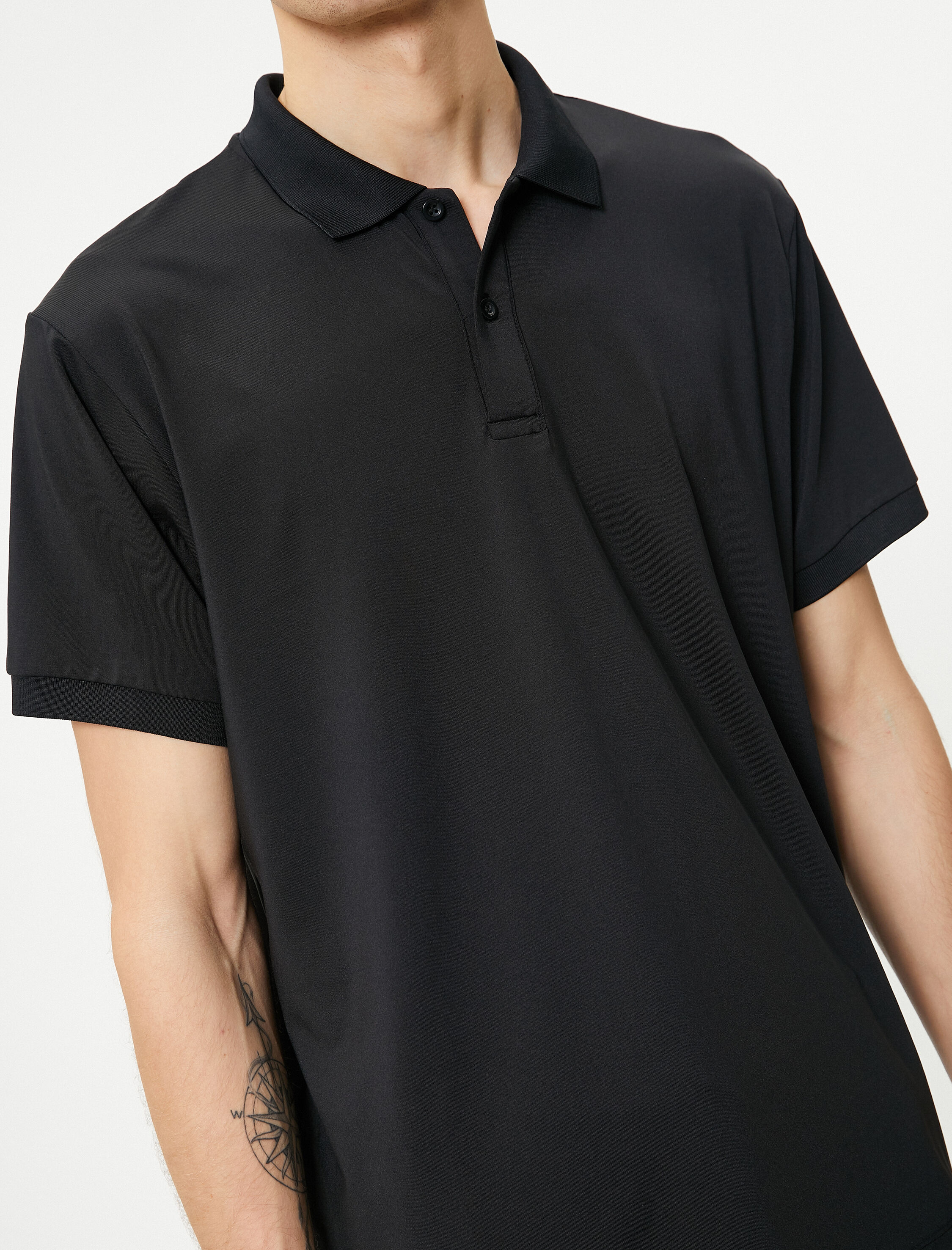   Spor Tişört Polo Yaka Kısa Kollu Düğmeli