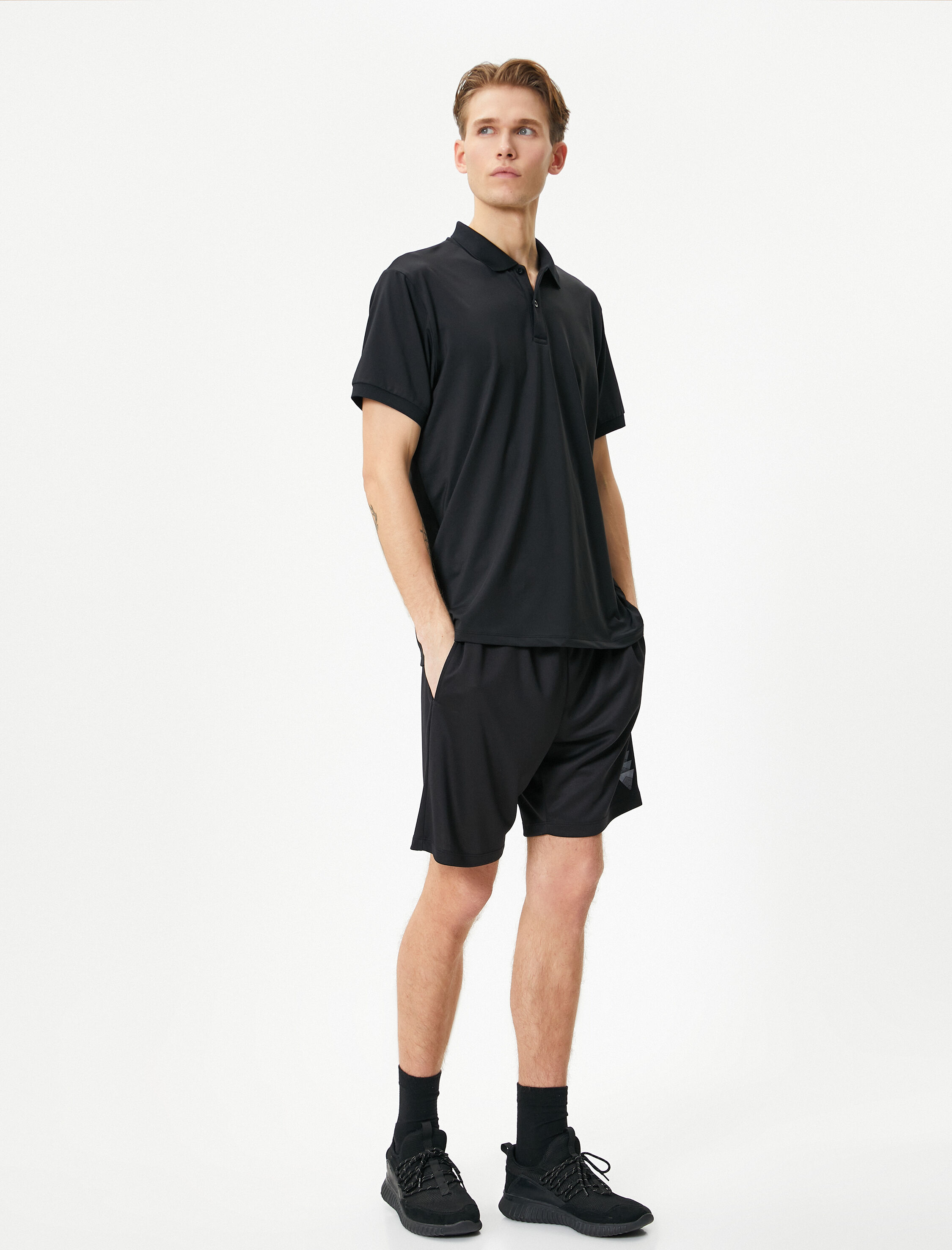   Spor Tişört Polo Yaka Kısa Kollu Düğmeli