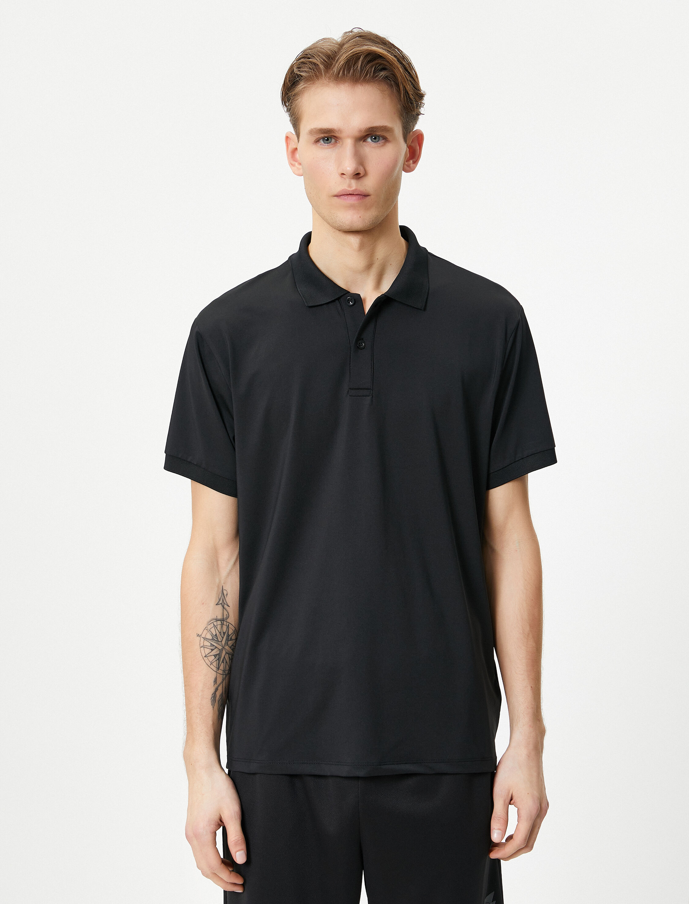   Spor Tişört Polo Yaka Kısa Kollu Düğmeli