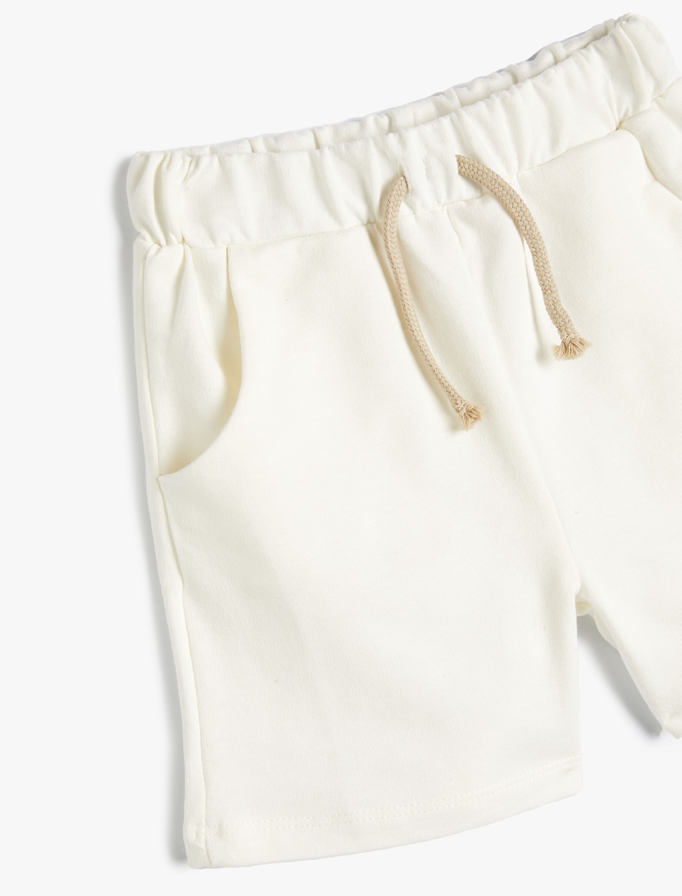  Erkek Bebek Basic Şort Beli Bağlamalı Cepli Pamuklu