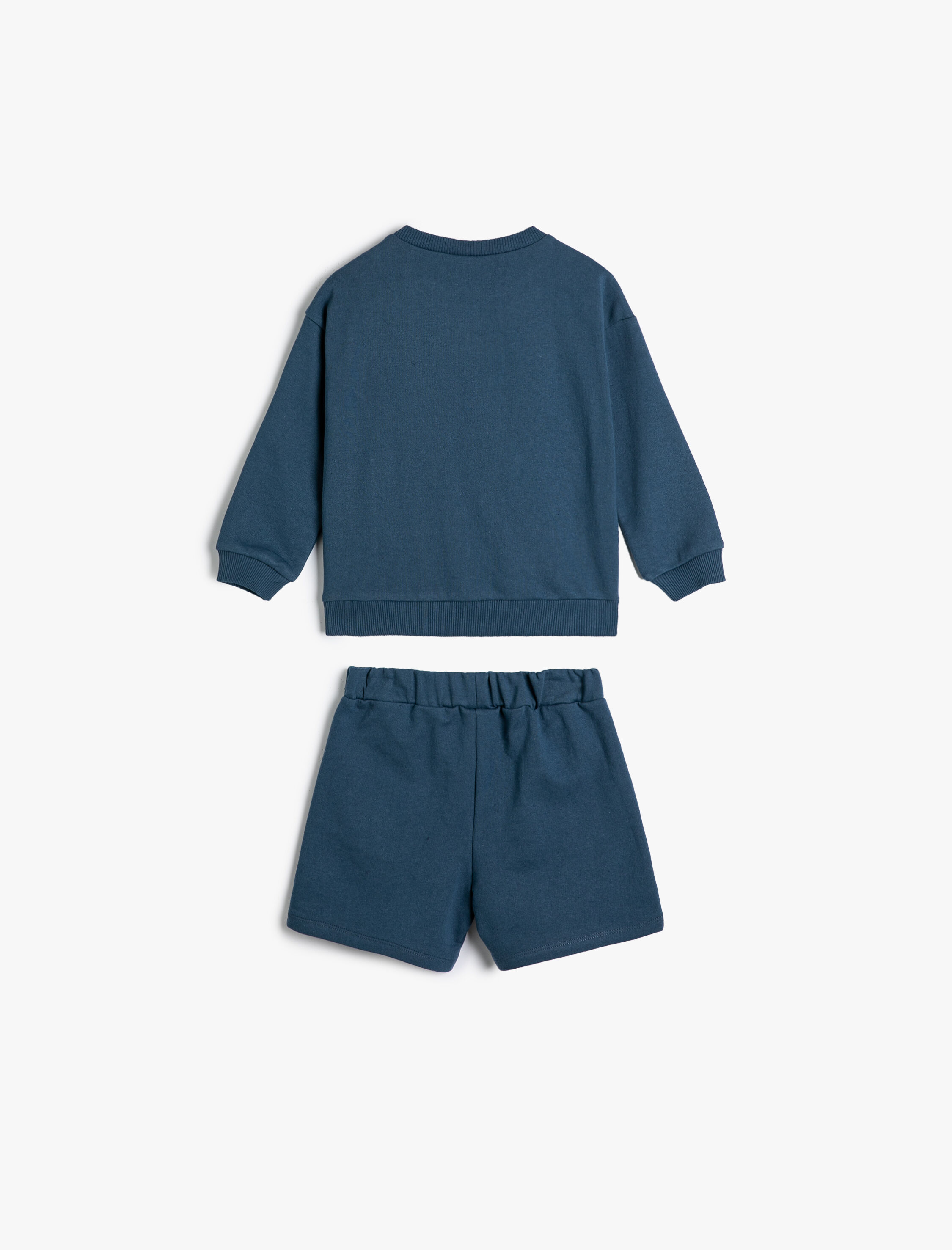  Erkek Bebek Takım 2'li Şort Sweatshirt Köpek Baskılı Pamuklu