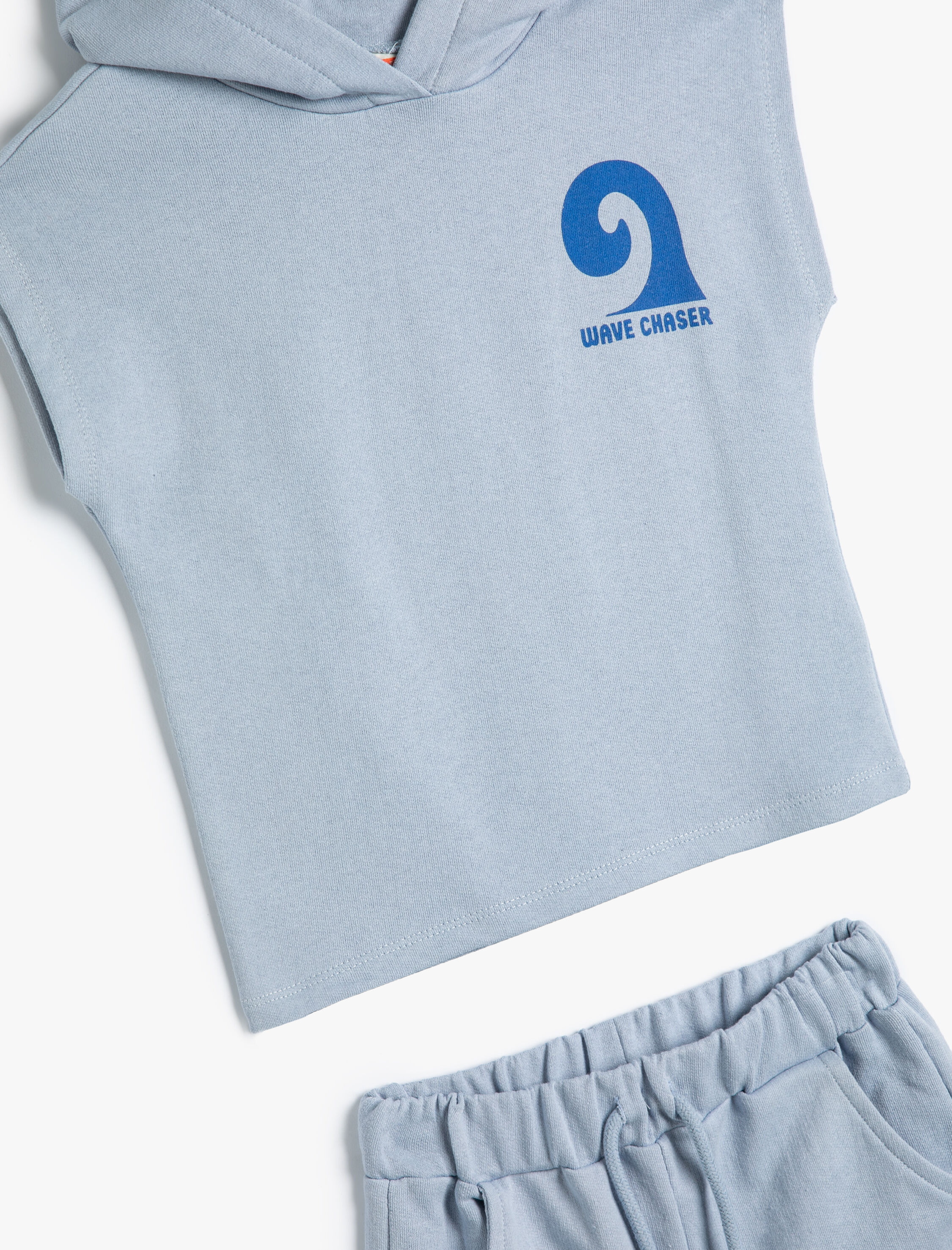  Erkek Bebek Takım 2'li Şort Kapşonlu Atlet Pamuklu