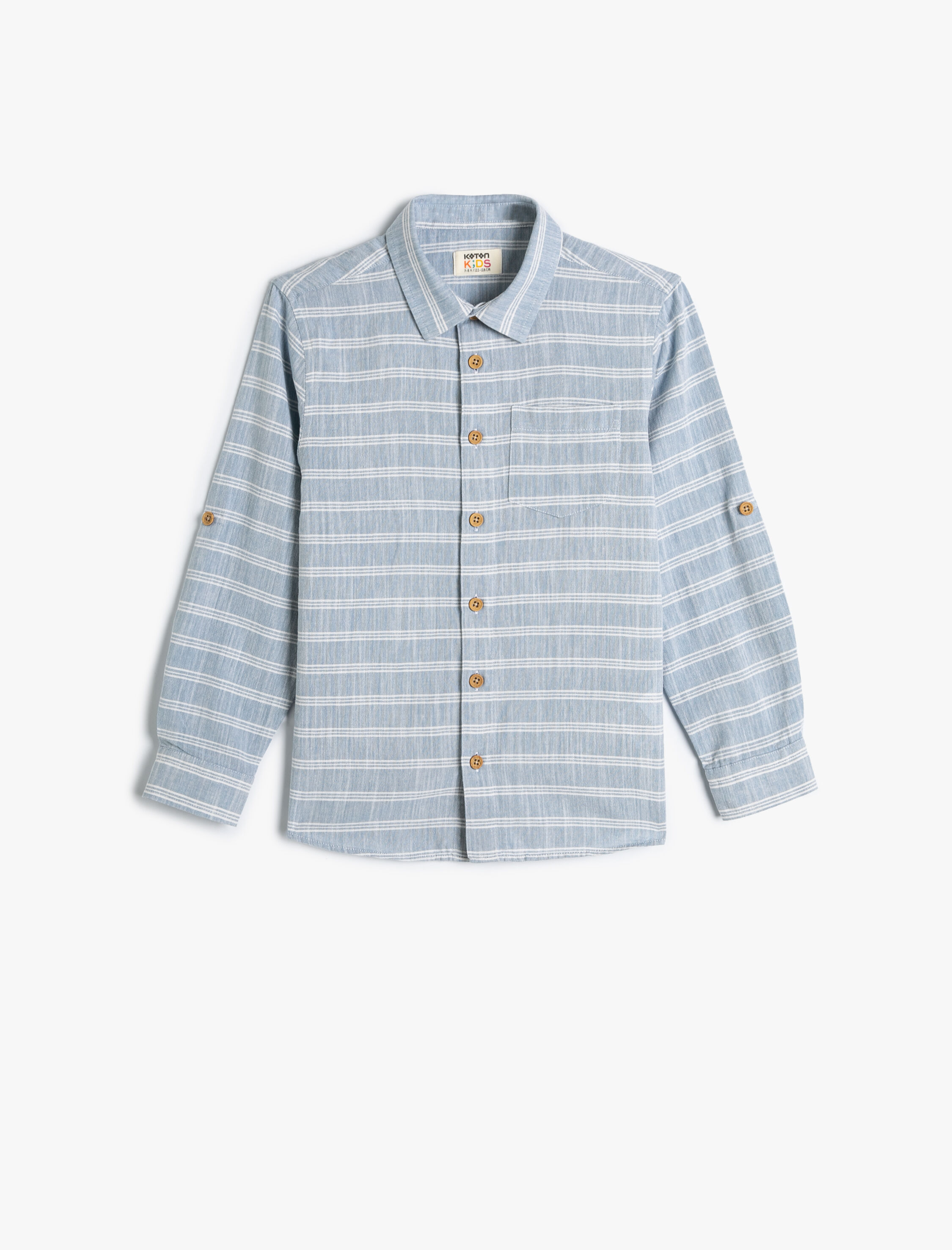  Erkek Çocuk Gömlek Uzun Kollu Cepli Pamuklu