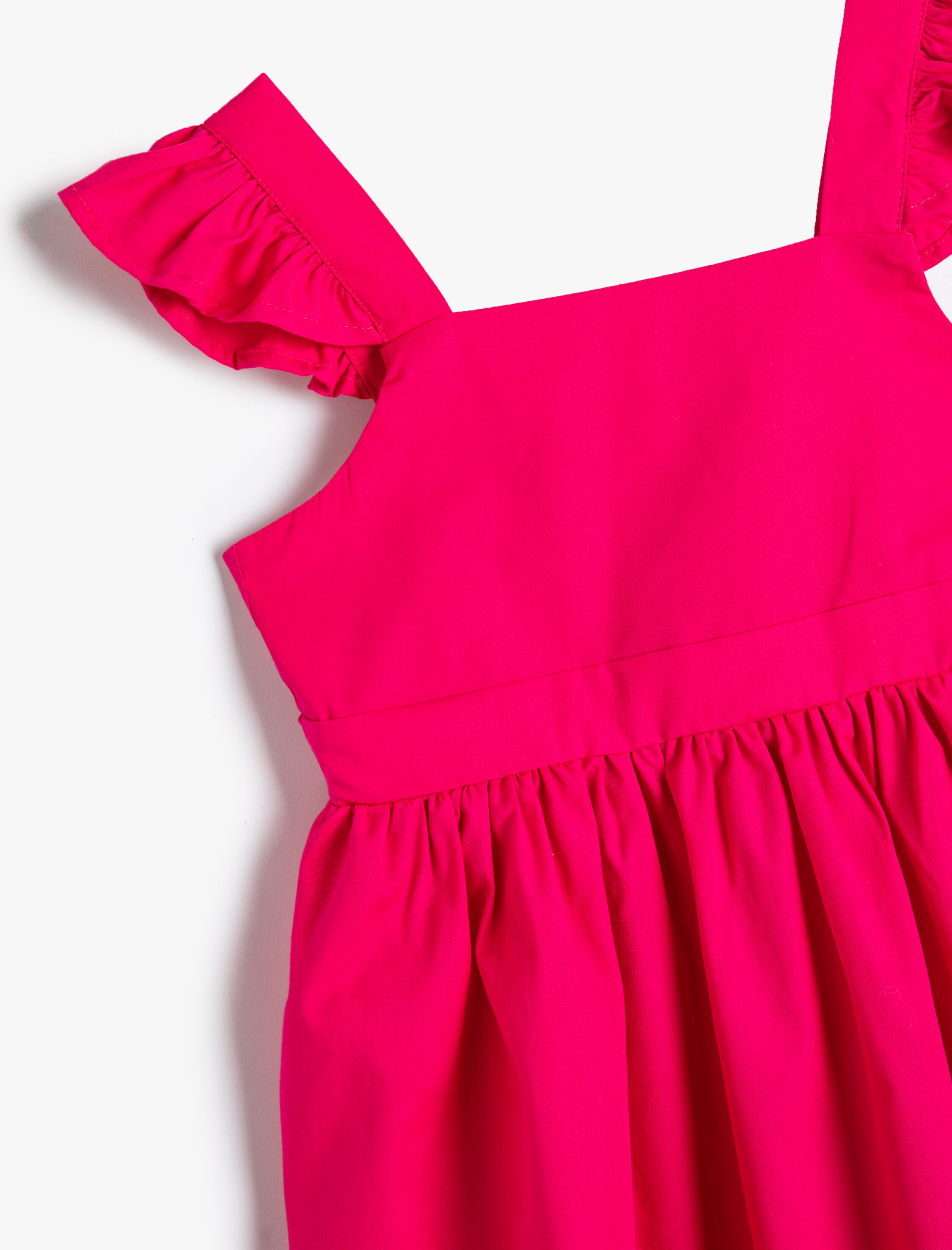  Kız Bebek Elbise Midi Kolsuz Askılı Fırfırlı Pamuklu