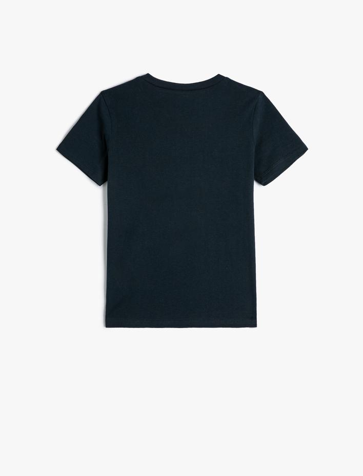 Erkek Çocuk Tişört Kısa Kollu Bisiklet Yaka Basketbol Baskı Detaylı Pamuklu