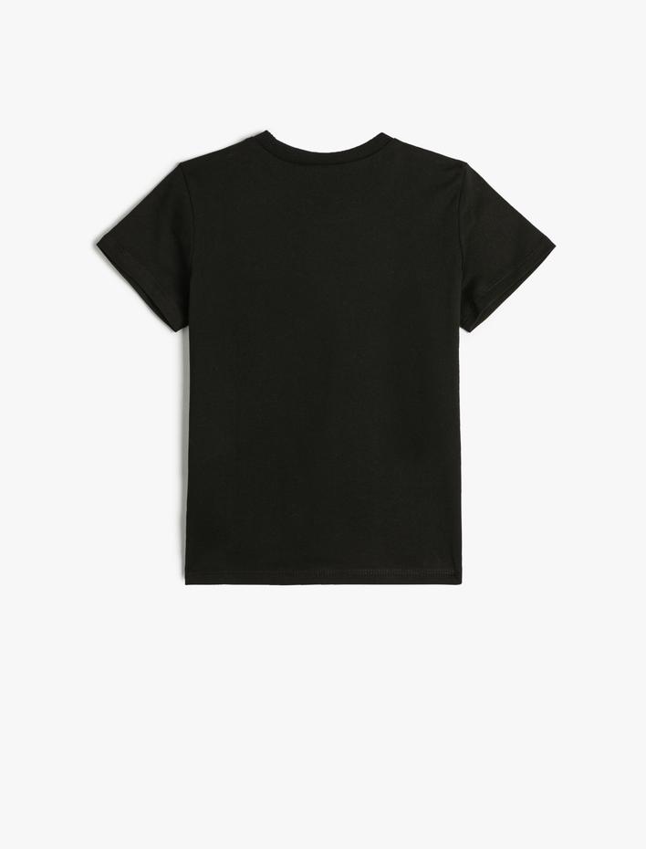 Erkek Çocuk Kuru Kafa Baskılı Kısa Kollu Tişört Bisiklet Yaka Pamuklu