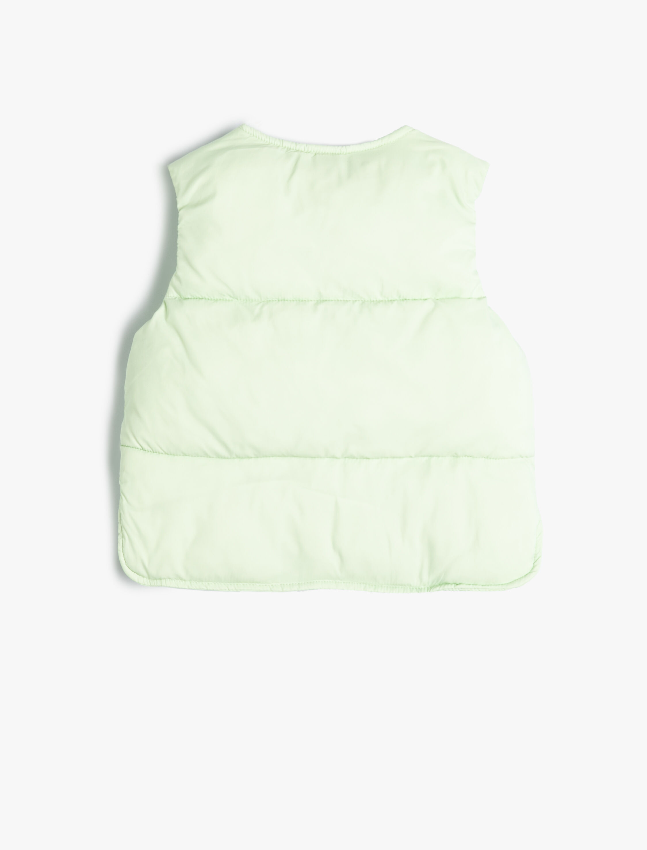  Kız Bebek Kapitone Yelek Yuvarlak Yaka Çıtçıtlı Cepli