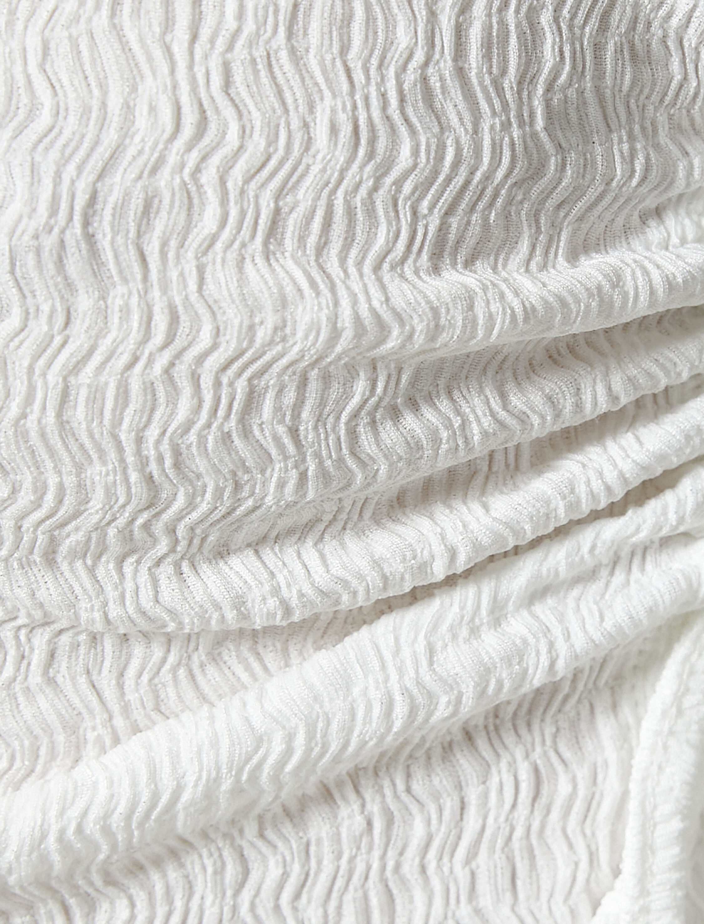   Crop Polo Yaka Tişört Önden Büzgülü Bağlamalı Dokulu Bürümcük