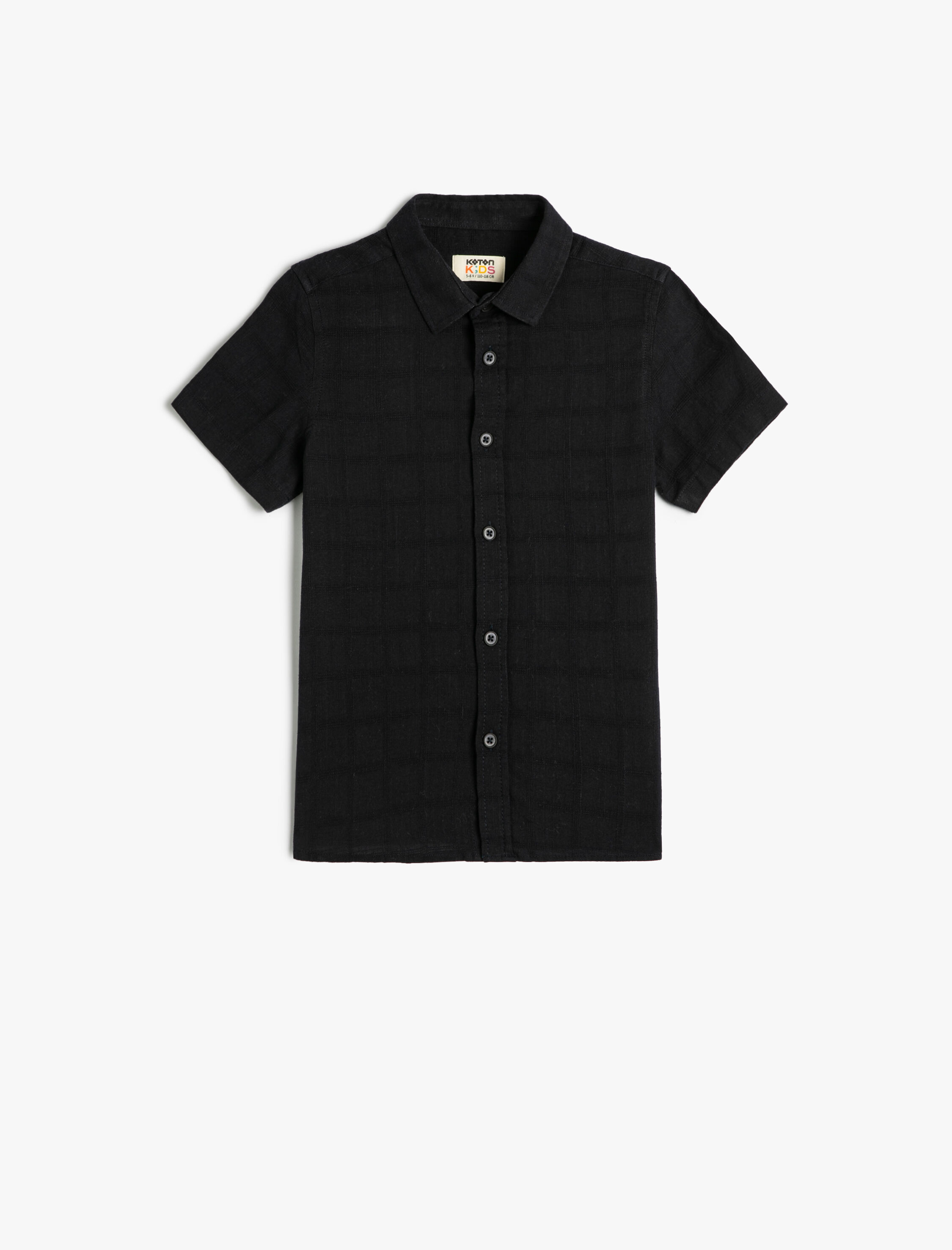  Erkek Çocuk Kısa Kollu Gömlek Pamuklu Dokulu