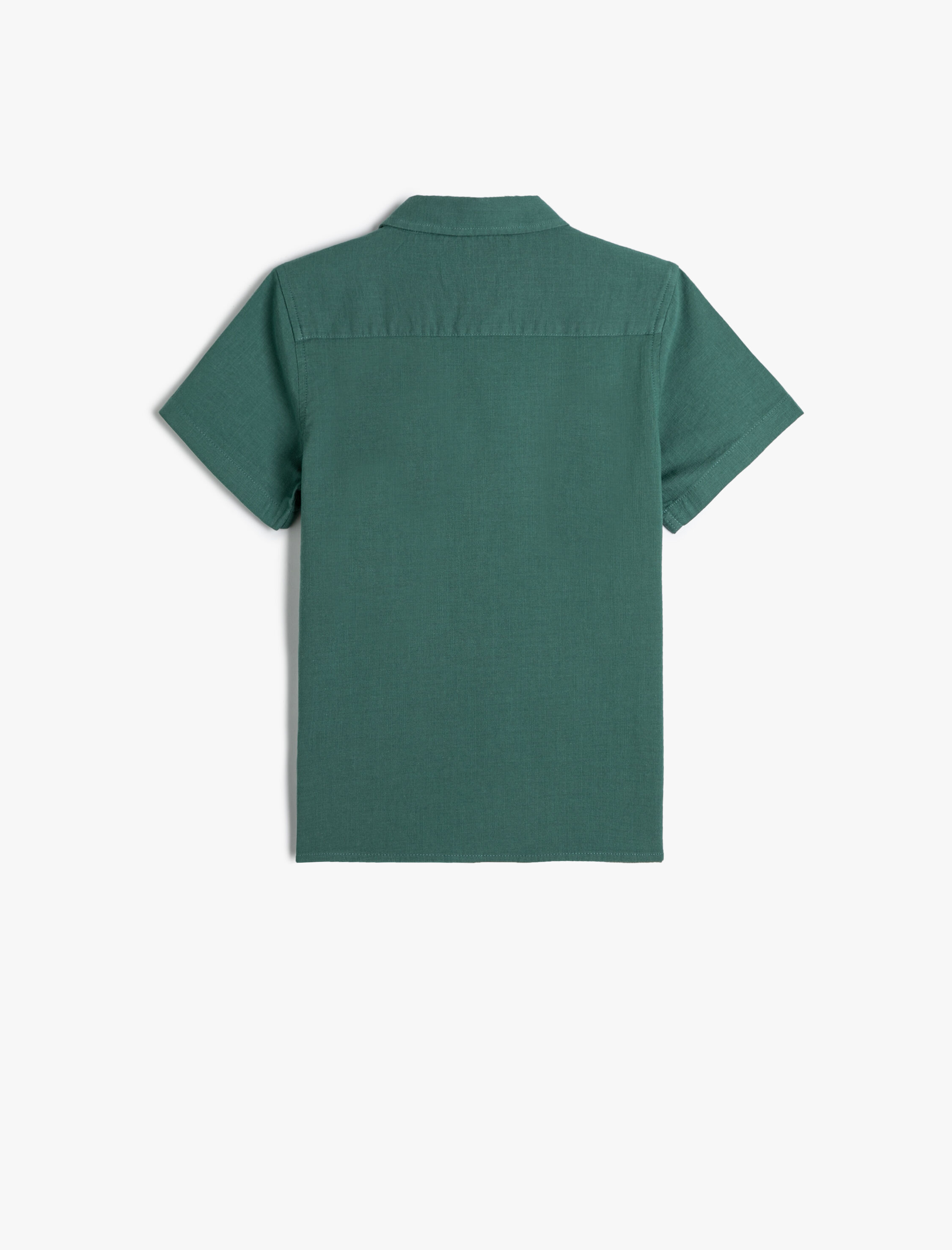  Erkek Çocuk Basic Gömlek Kısa Kollu Klasik Yaka Pamuklu