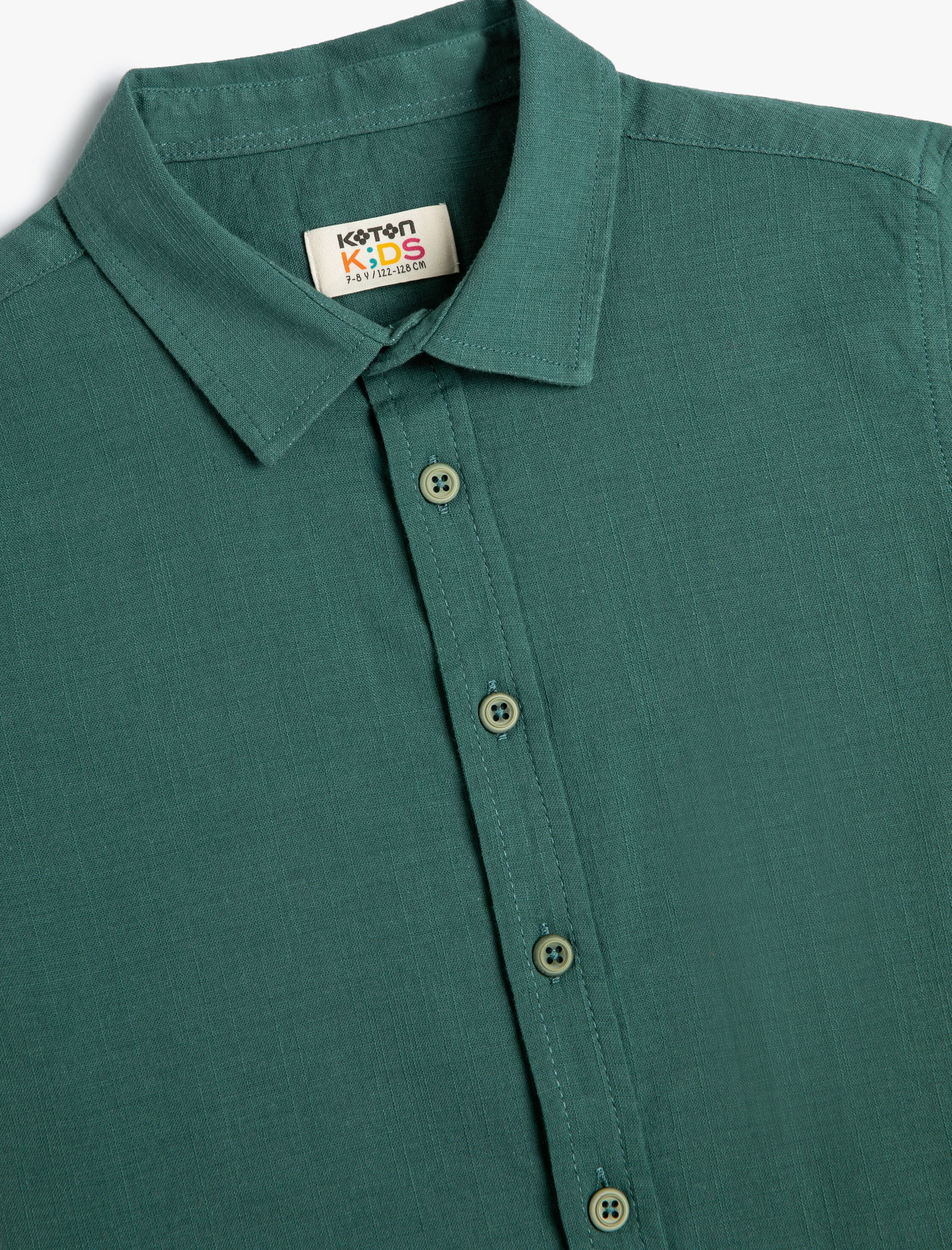  Erkek Çocuk Basic Gömlek Kısa Kollu Klasik Yaka Pamuklu