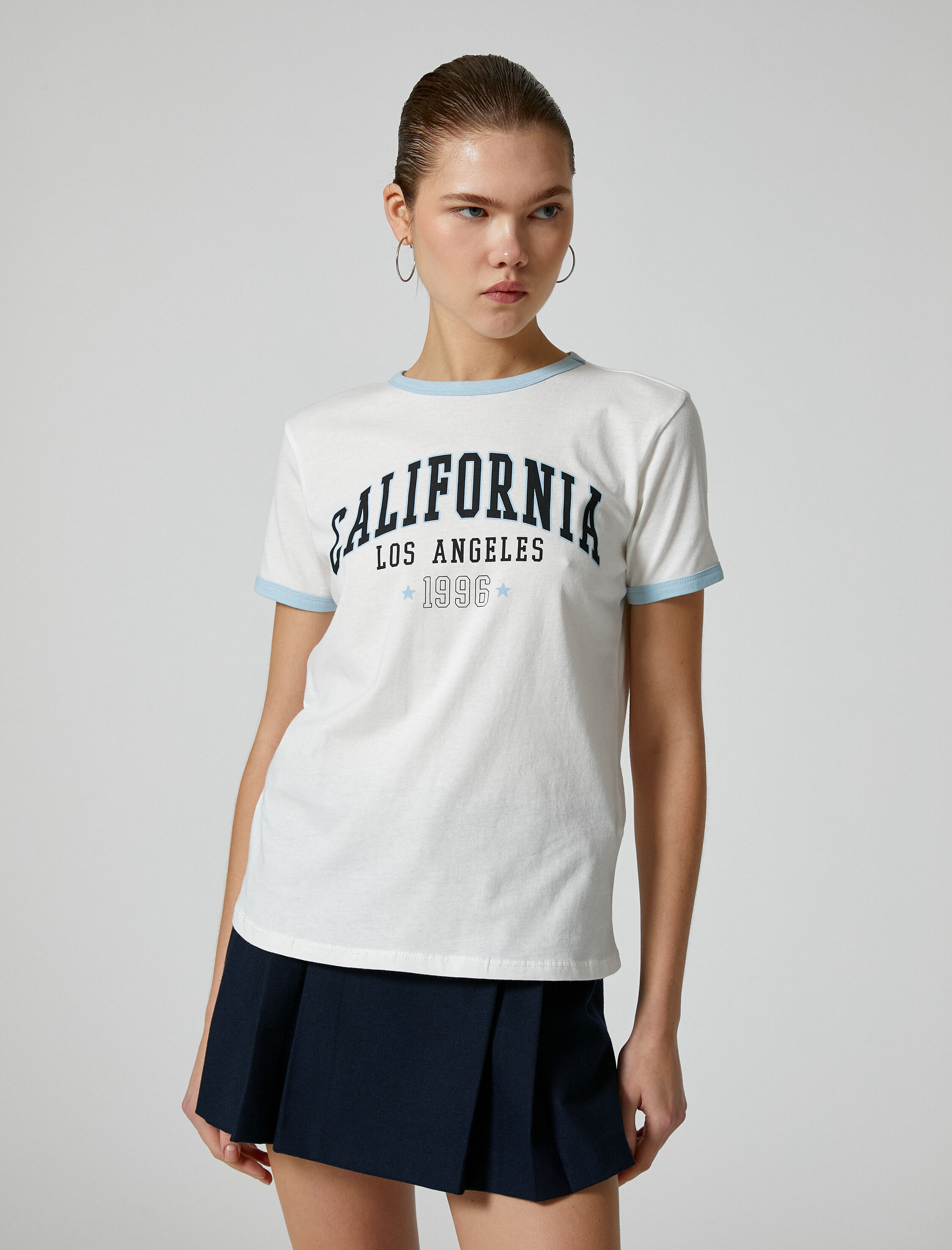   Kolej Tişört Kısa Kollu Bisiklet Yaka Pamuklu