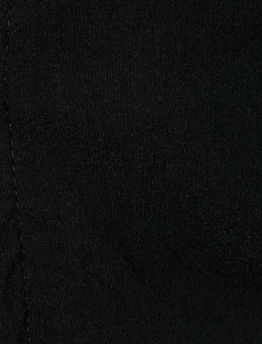   Fermuarlı Crop Tişört Kargo Cep Uzun Kollu