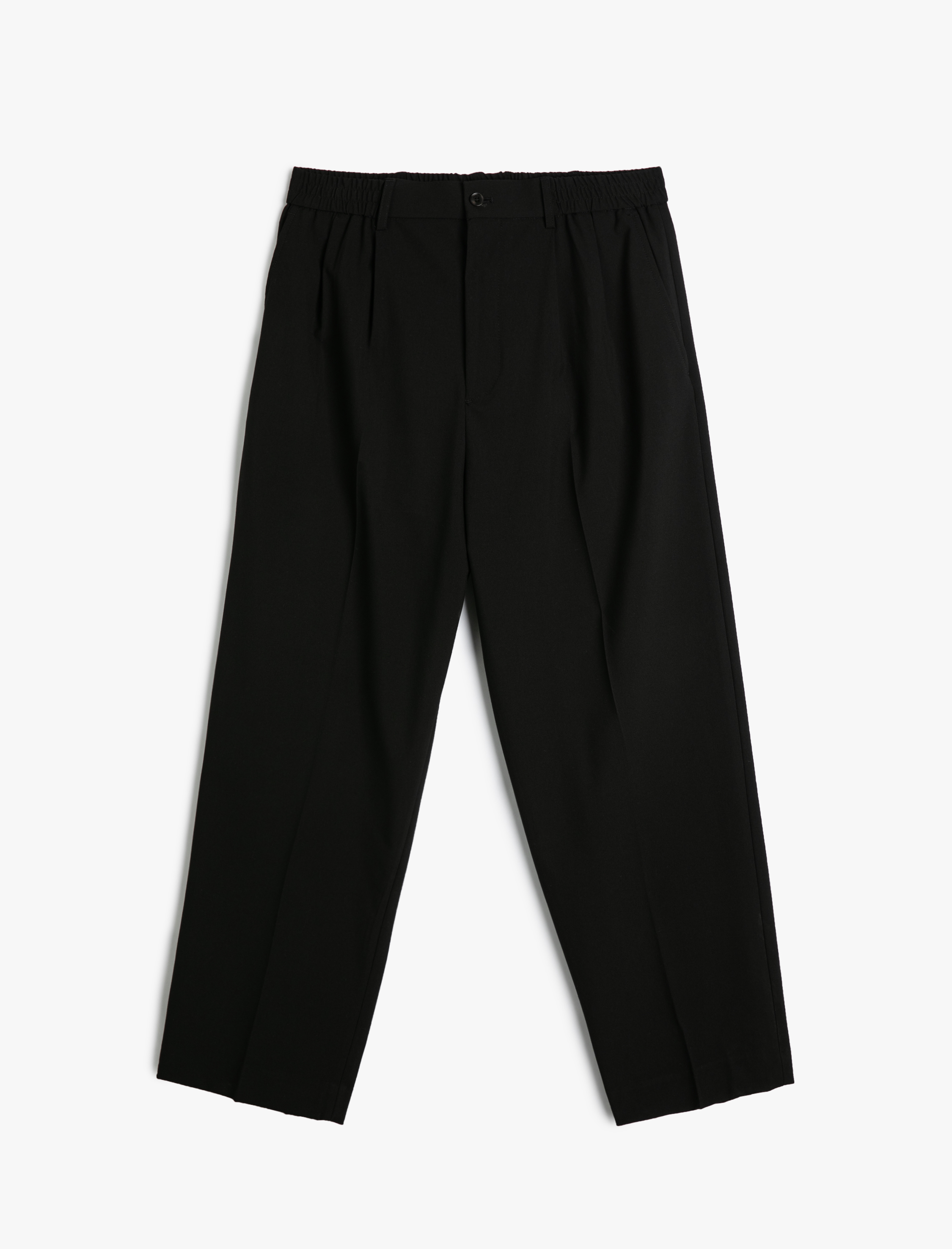   Bol Pantolon Pileli Düğmeli Cep Detaylı