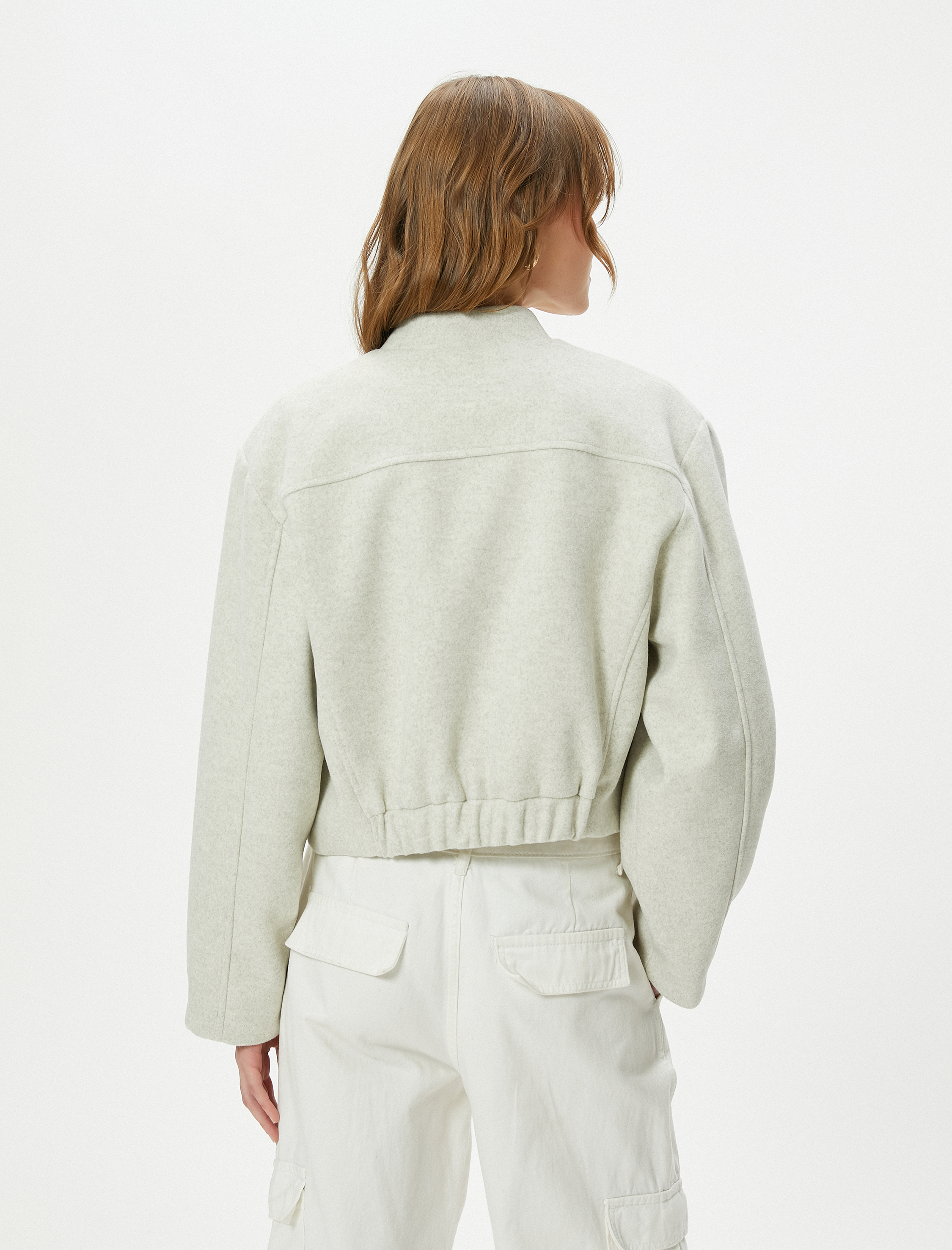   Bomber Ceket Çıtçıt Düğmeli Hakim Yaka Cepli