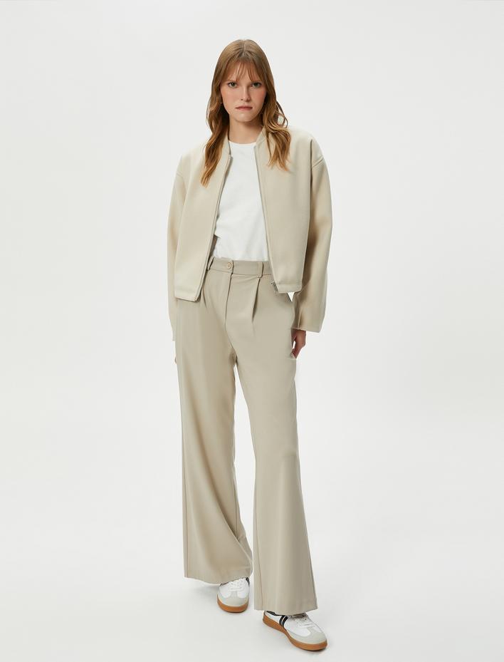  Bomber Ceket Fermuarlı Ribanalı