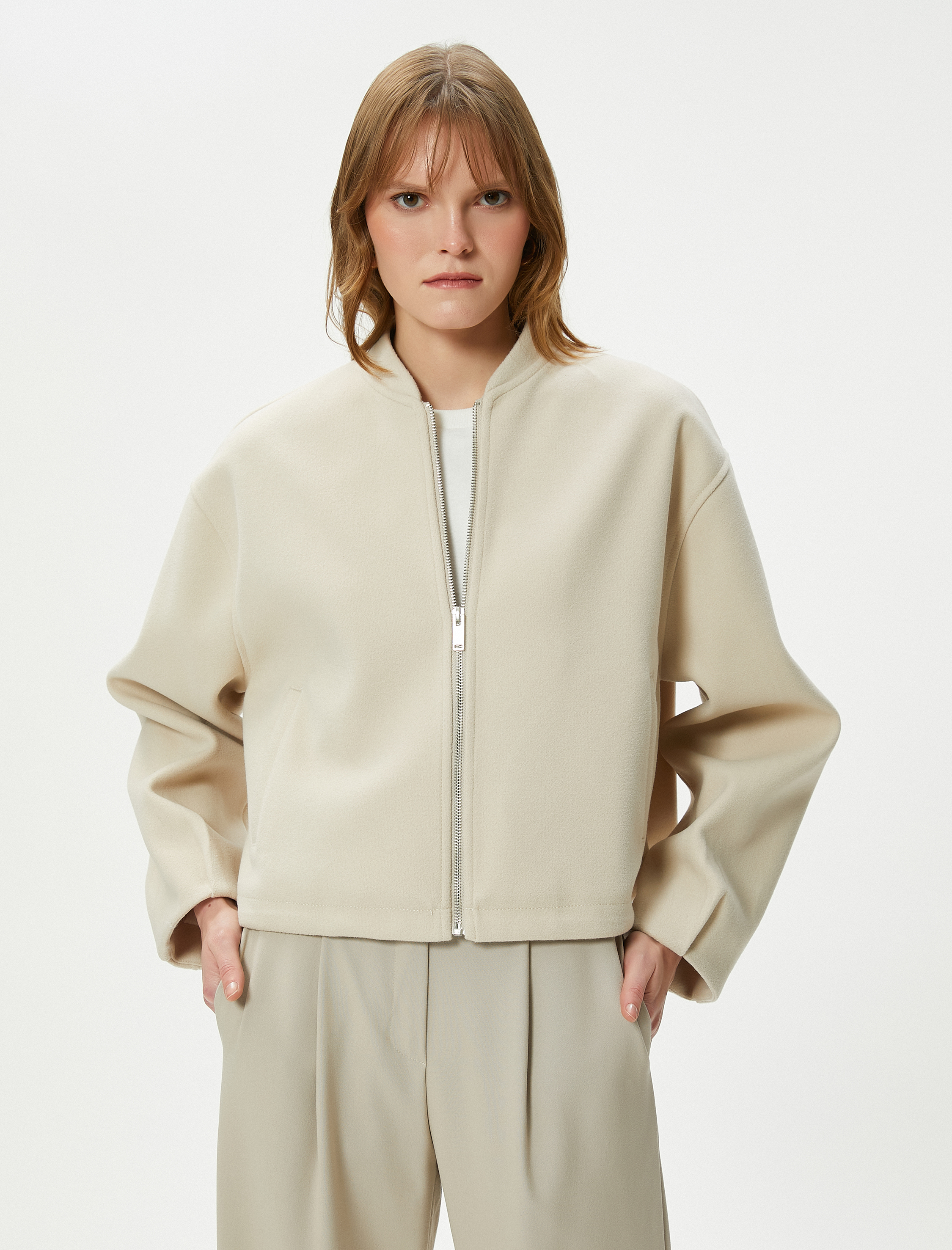   Bomber Ceket Fermuarlı Ribanalı