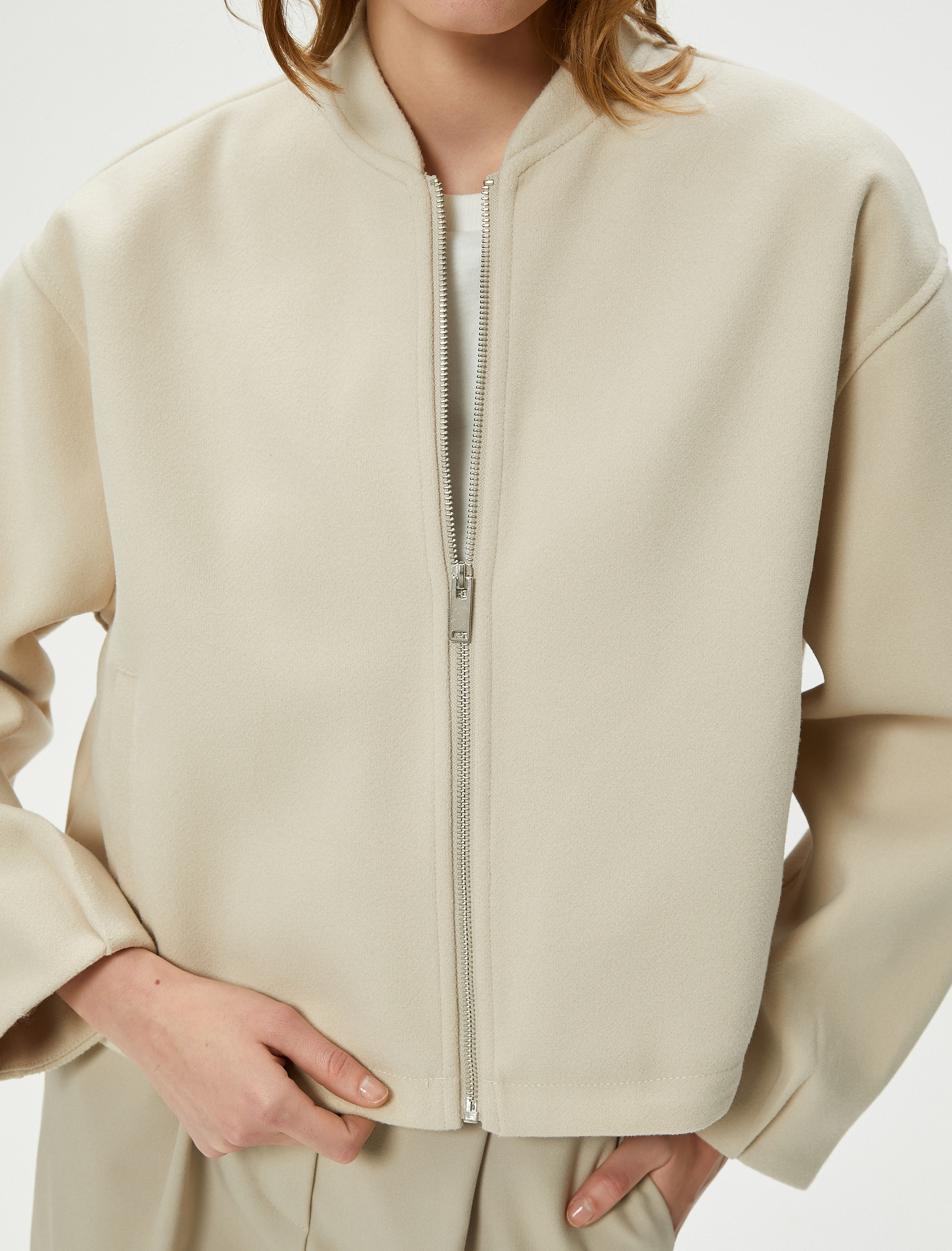   Bomber Ceket Fermuarlı Ribanalı