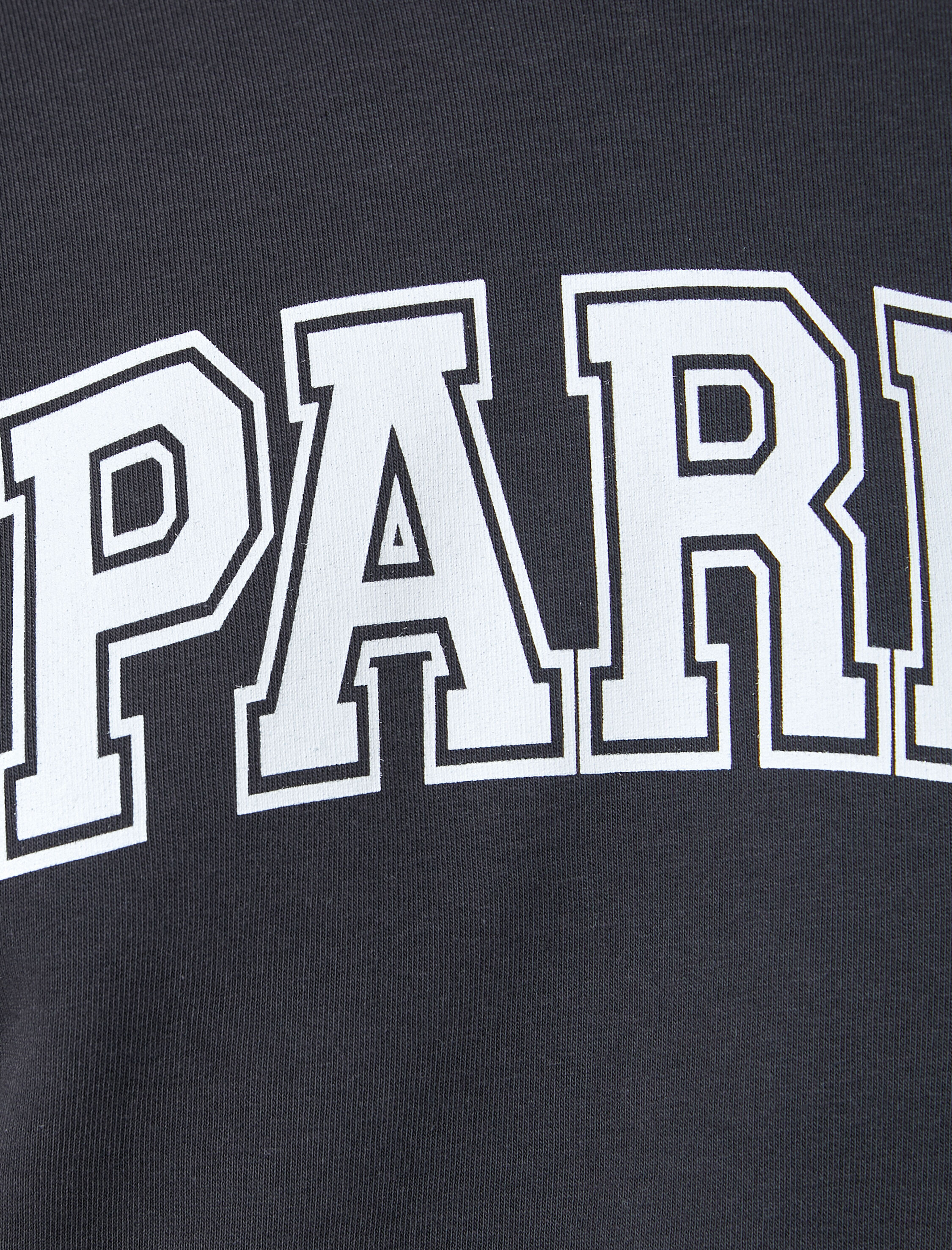 Oversize Sweatshirt Bisiklet Yaka Baskılı Üç İplik Şardonlu