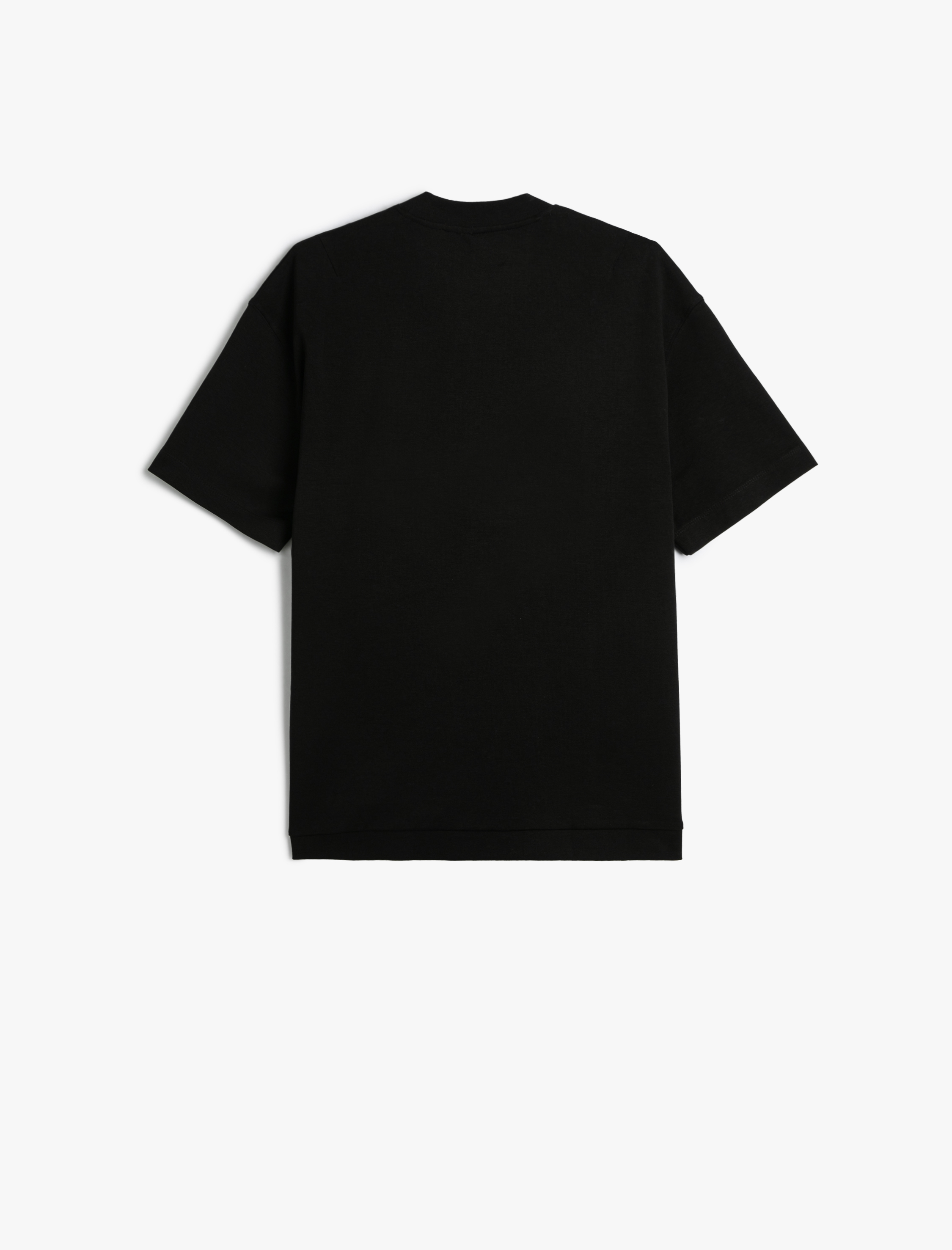   Oversize Tişört Slogan Baskılı Bisiklet Yaka Kısa Kollu