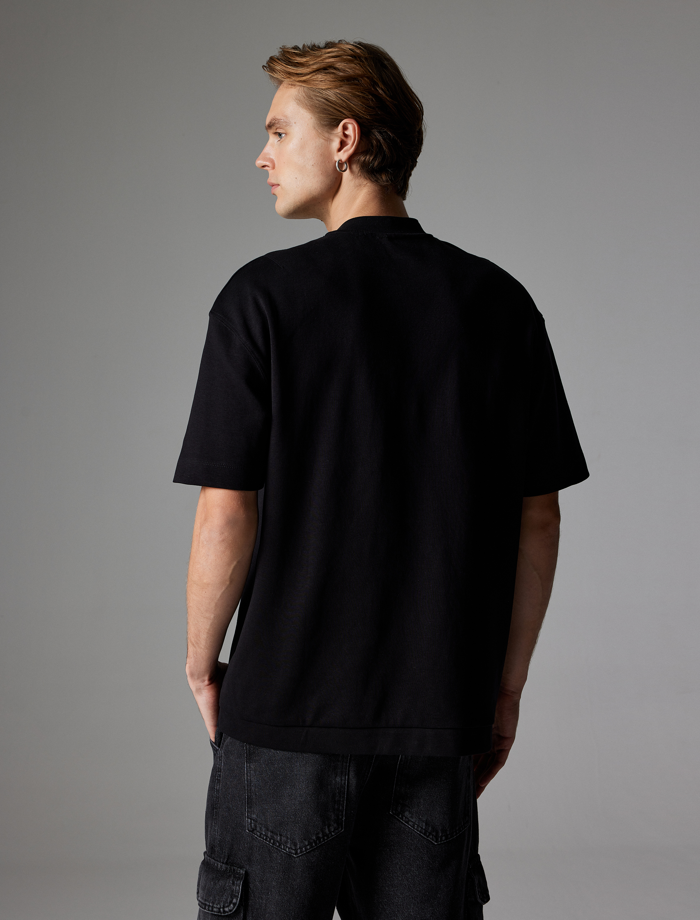   Oversize Tişört Slogan Baskılı Bisiklet Yaka Kısa Kollu