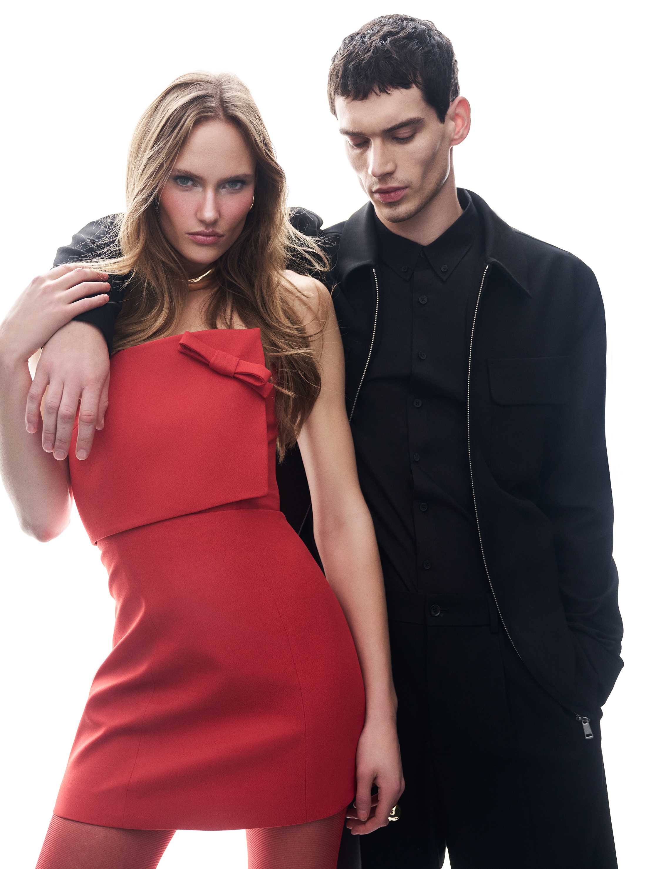   Straplez Mini Elbise Fiyonk Detaylı