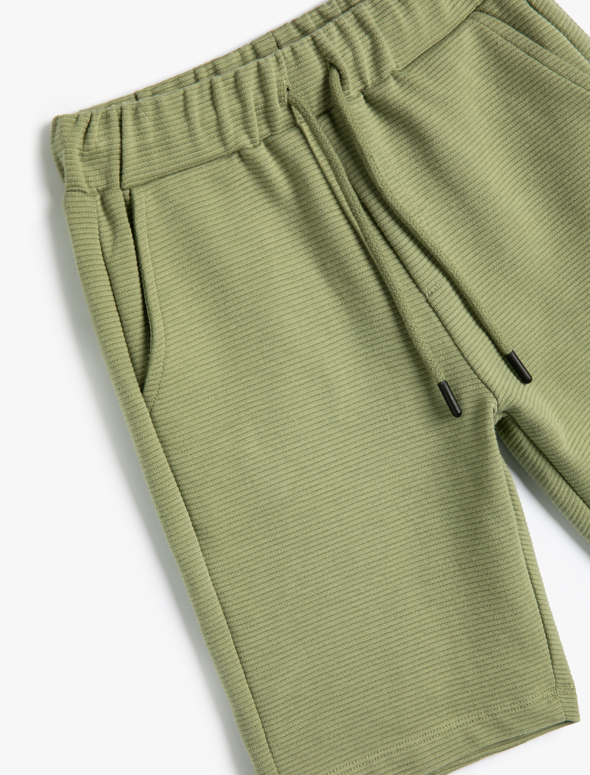  Erkek Çocuk Basic Şort Dokulu Beli Bağlamalı