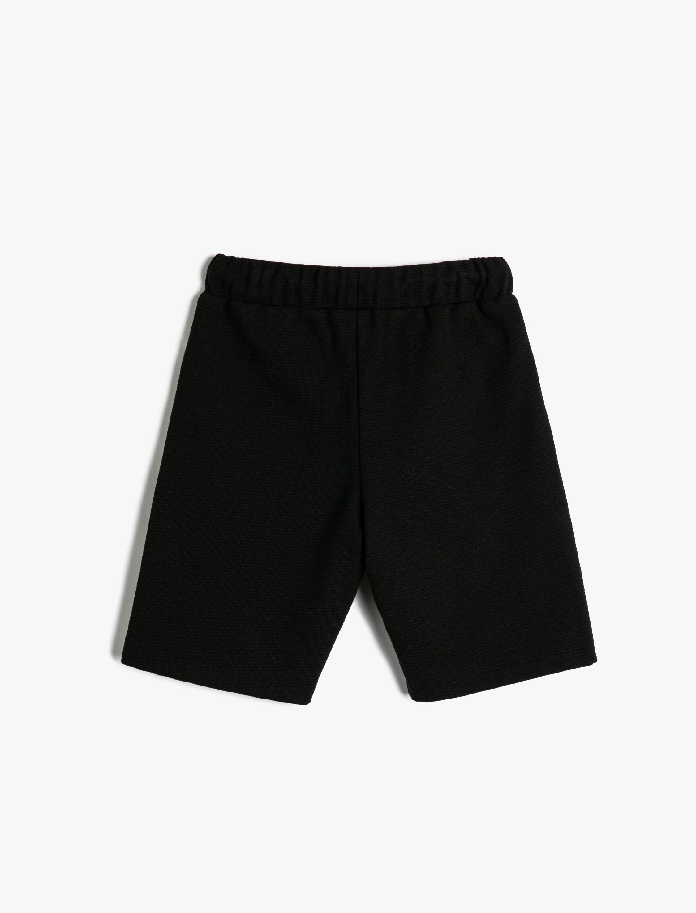  Erkek Çocuk Basic Şort Dokulu Beli Bağlamalı