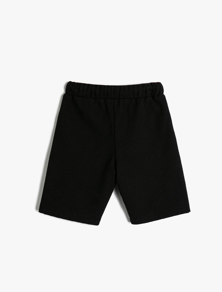 Erkek Çocuk Basic Şort Dokulu Beli Bağlamalı