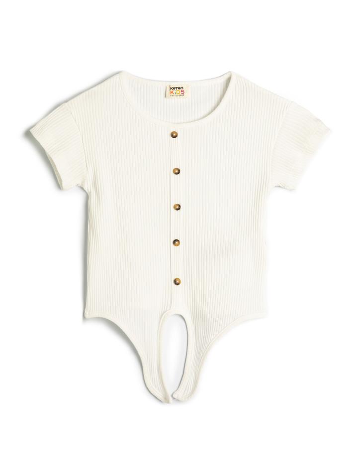 Kız Çocuk Basic Gömlek Kısa Kollu Klasik Yaka Pamuklu