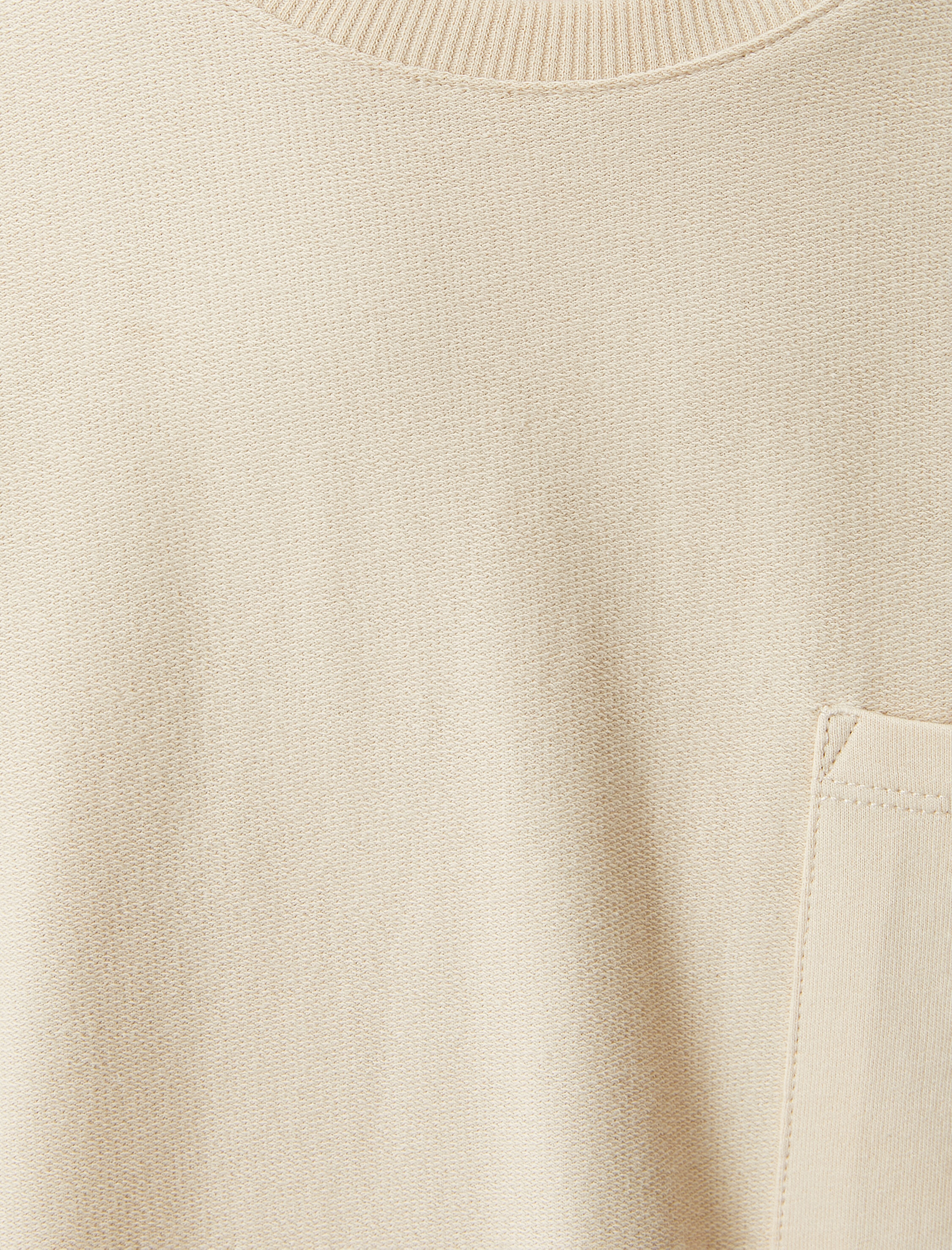   Bisiklet Yaka Tişört Cep Detaylı Kısa Kollu Pamuklu