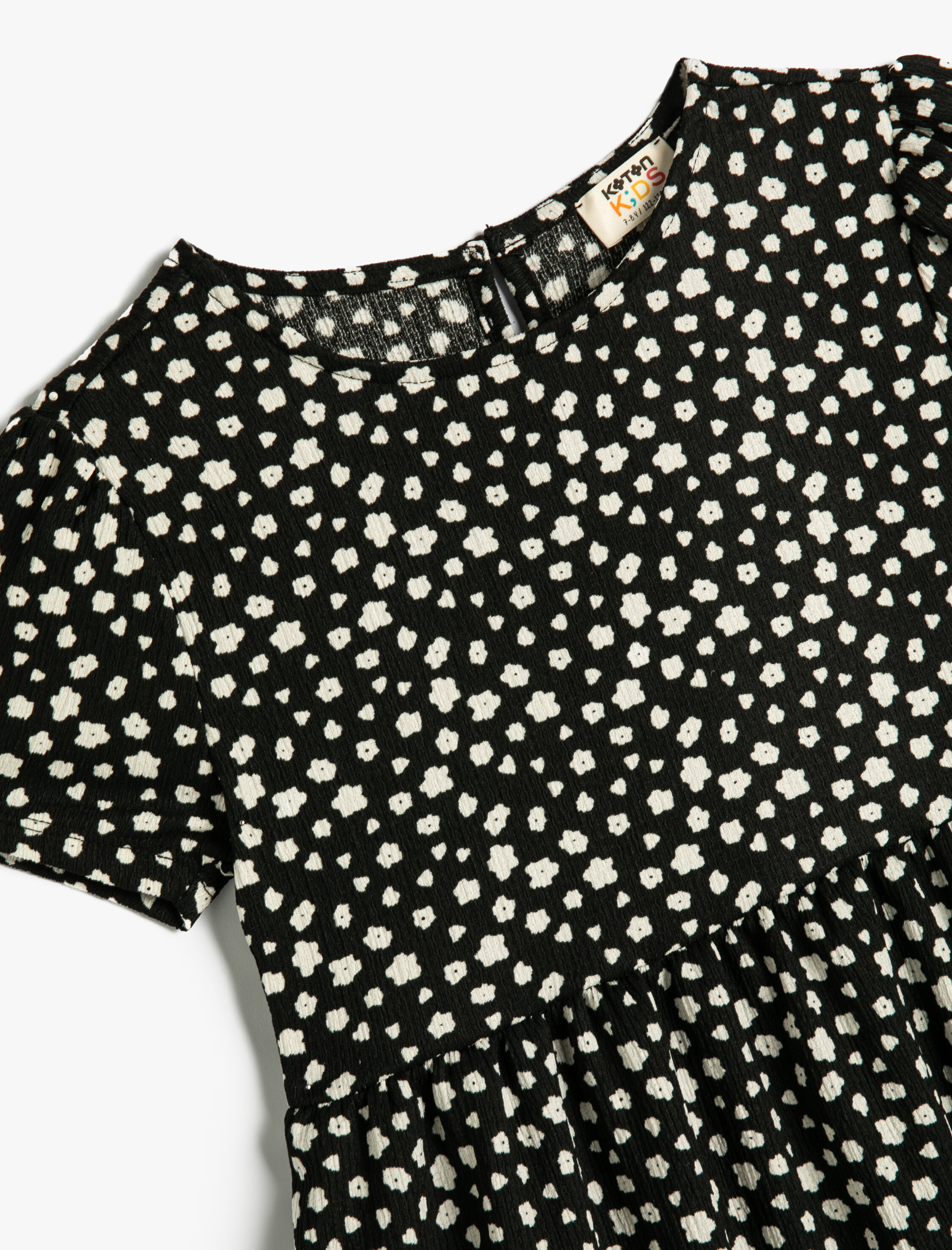  Kız Çocuk Çiçekli Midi Elbise Kısa Kollu