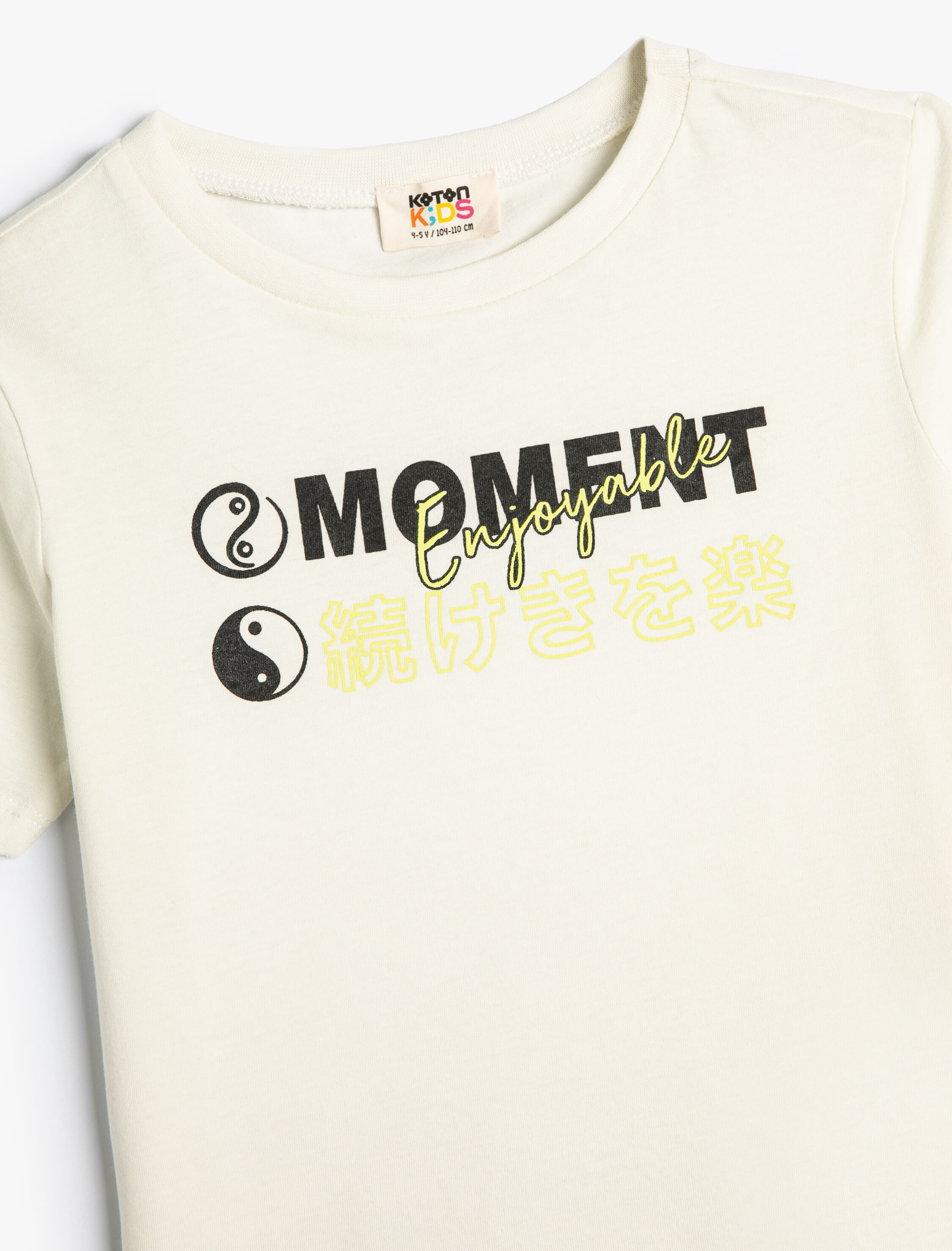  Erkek Çocuk Tişört Slogan Baskılı Kısa Kollu Bisiklet Yaka Pamuklu