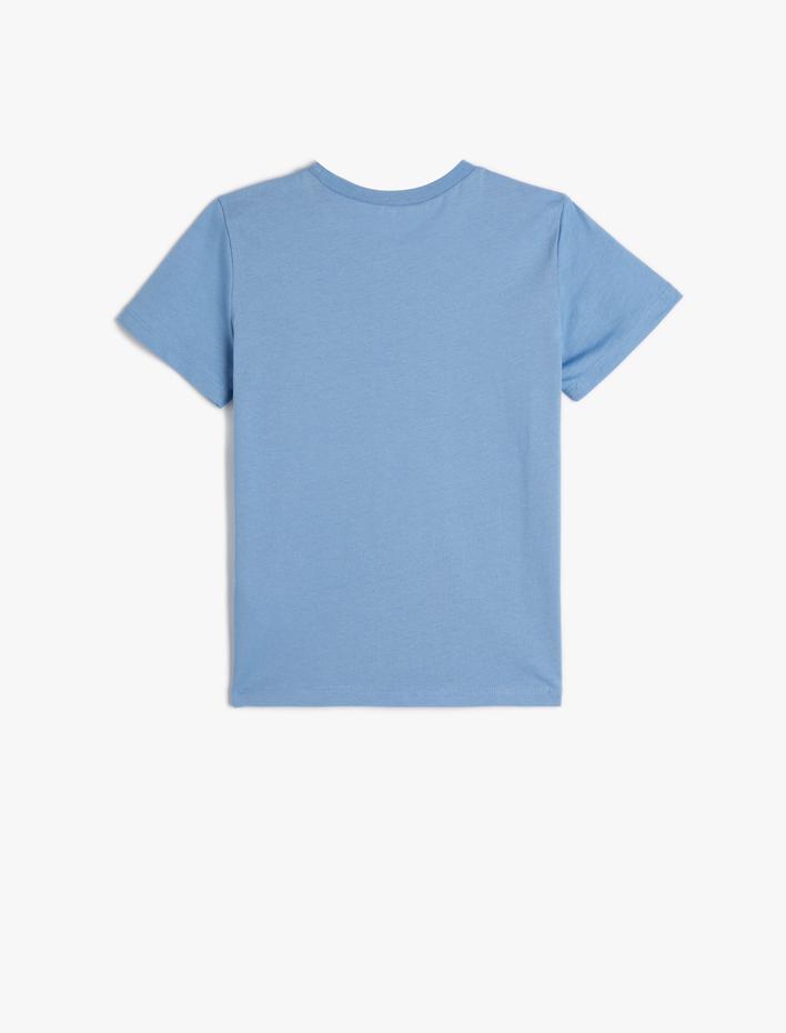 Erkek Çocuk Tişört Uzay Temalı Kısa Kollu Bisiklet Yaka Pamuklu