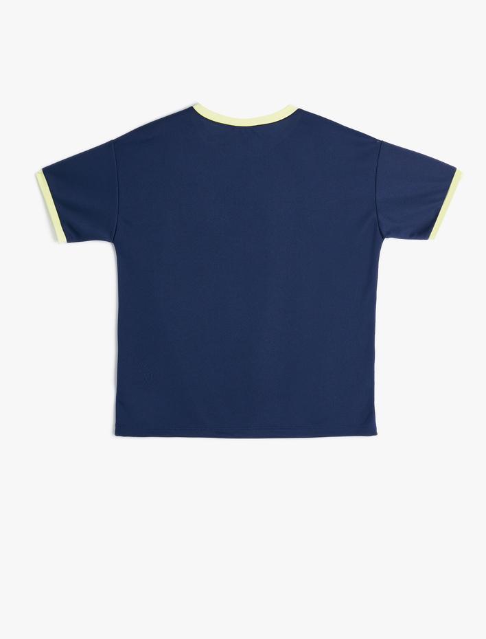 Erkek Çocuk Tişört Baskılı Kısa Kollu Bisiklet Yaka