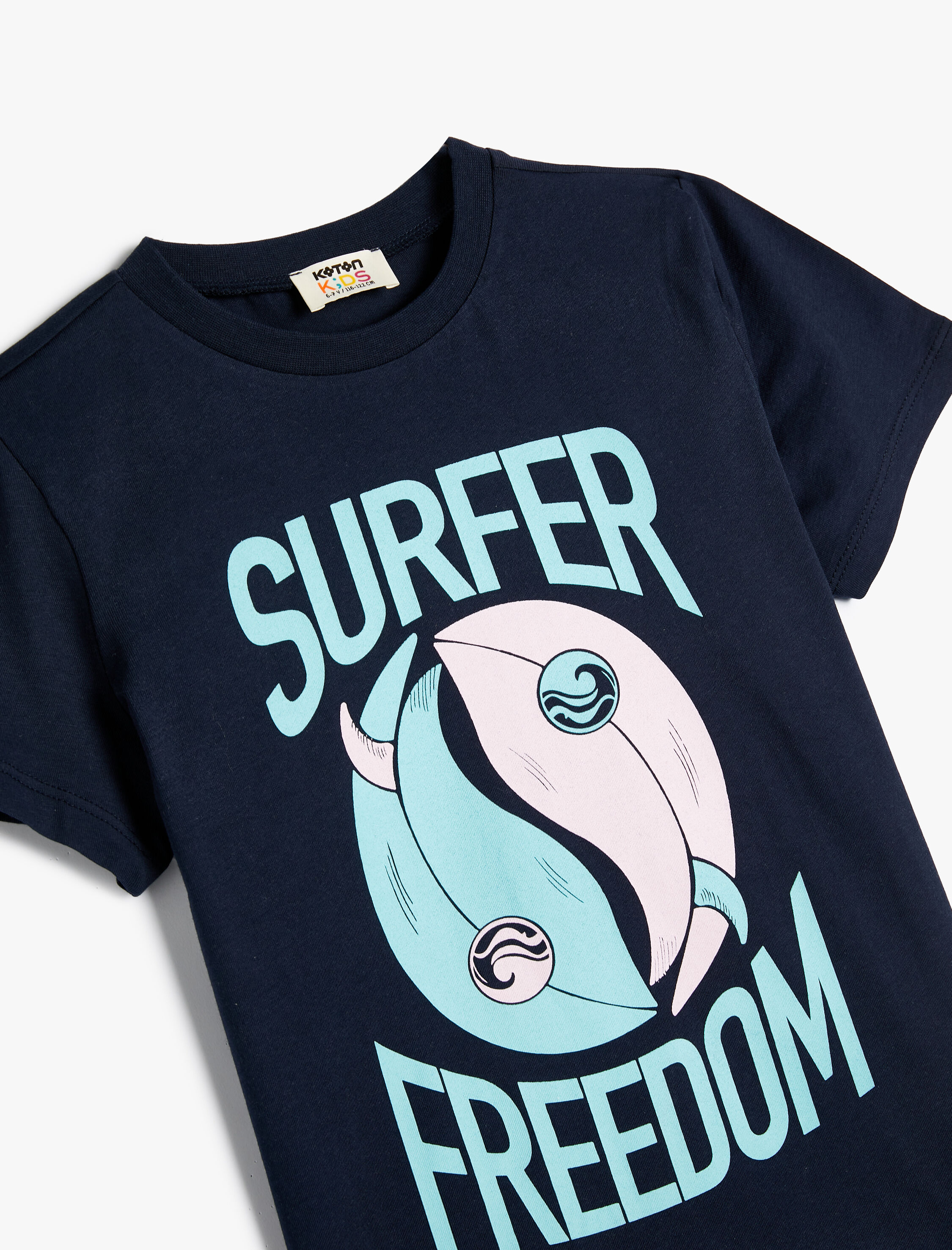  Erkek Çocuk Tişört Kısa Kollu Sörf Baskılı Pamuklu